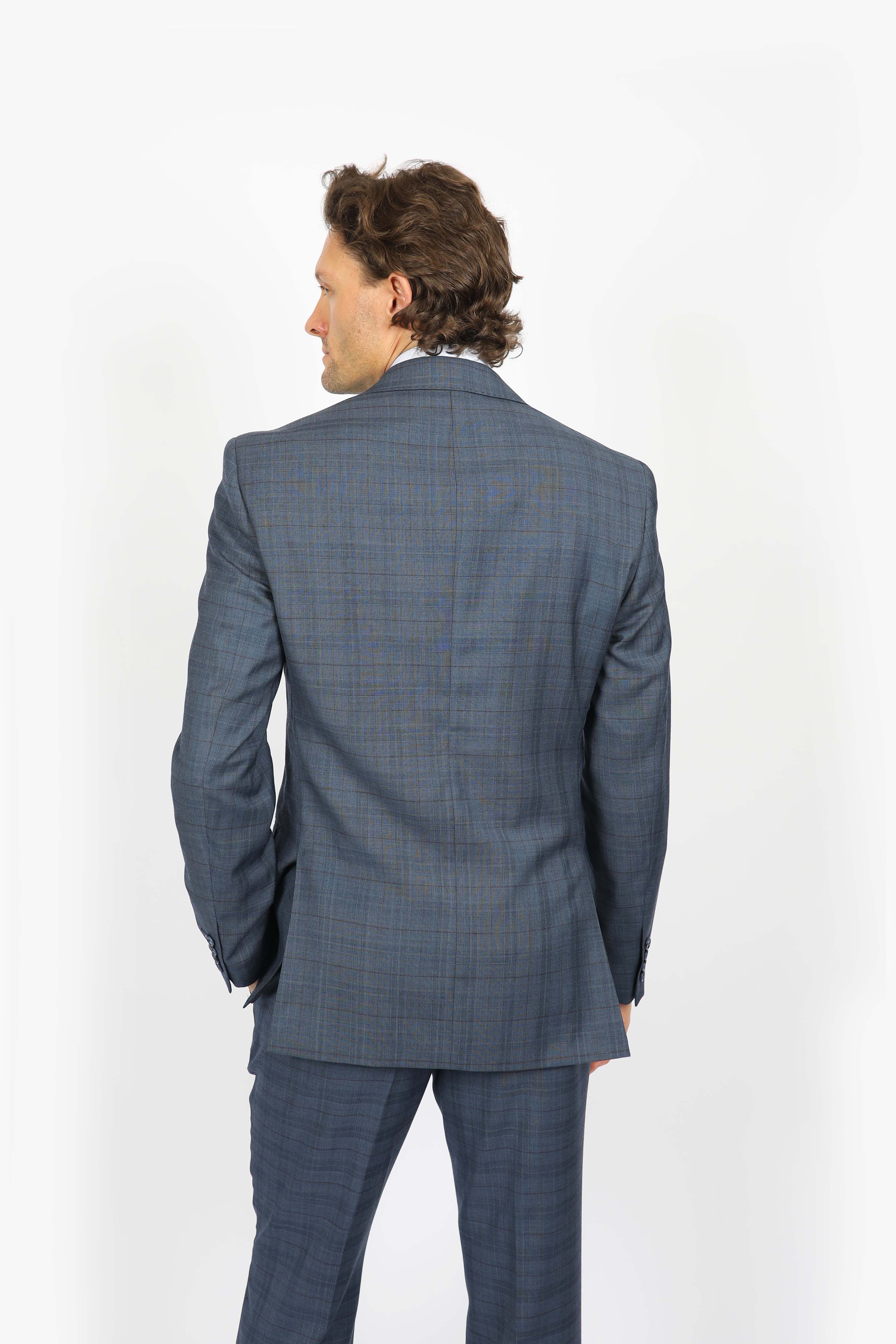 Blue Indigo Brinsley Check Jacket for Men - Stylish Casual Blazer for Office, Dating & Outdoor Events | Lightweight Comfortable Menswear