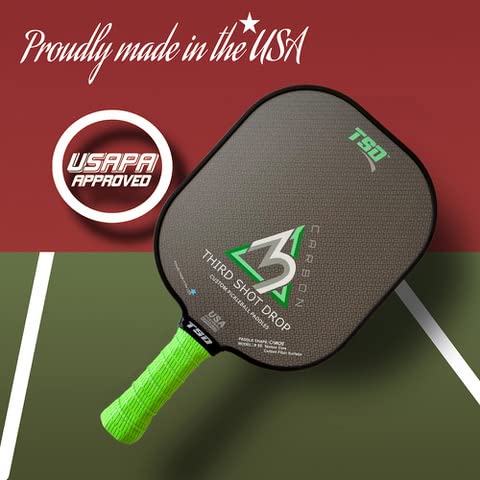 Premium Wide Body Pickleball Paddle - Triple Layer Carbon Fiber Diamond Weave Surface (Chaos) - Lightweight & Durable for Competitive Play & Outdoor Games