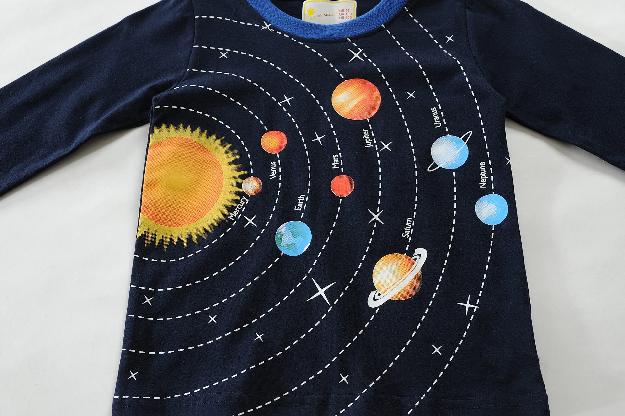 **Monster Truck & Dinosaur Cotton Pajama Set for Toddler Boys (2-7 Years) – 2-Piece Sleepwear with Planets Design – Soft & Comfortable PJS for Kids' Bedtime & Lounging**