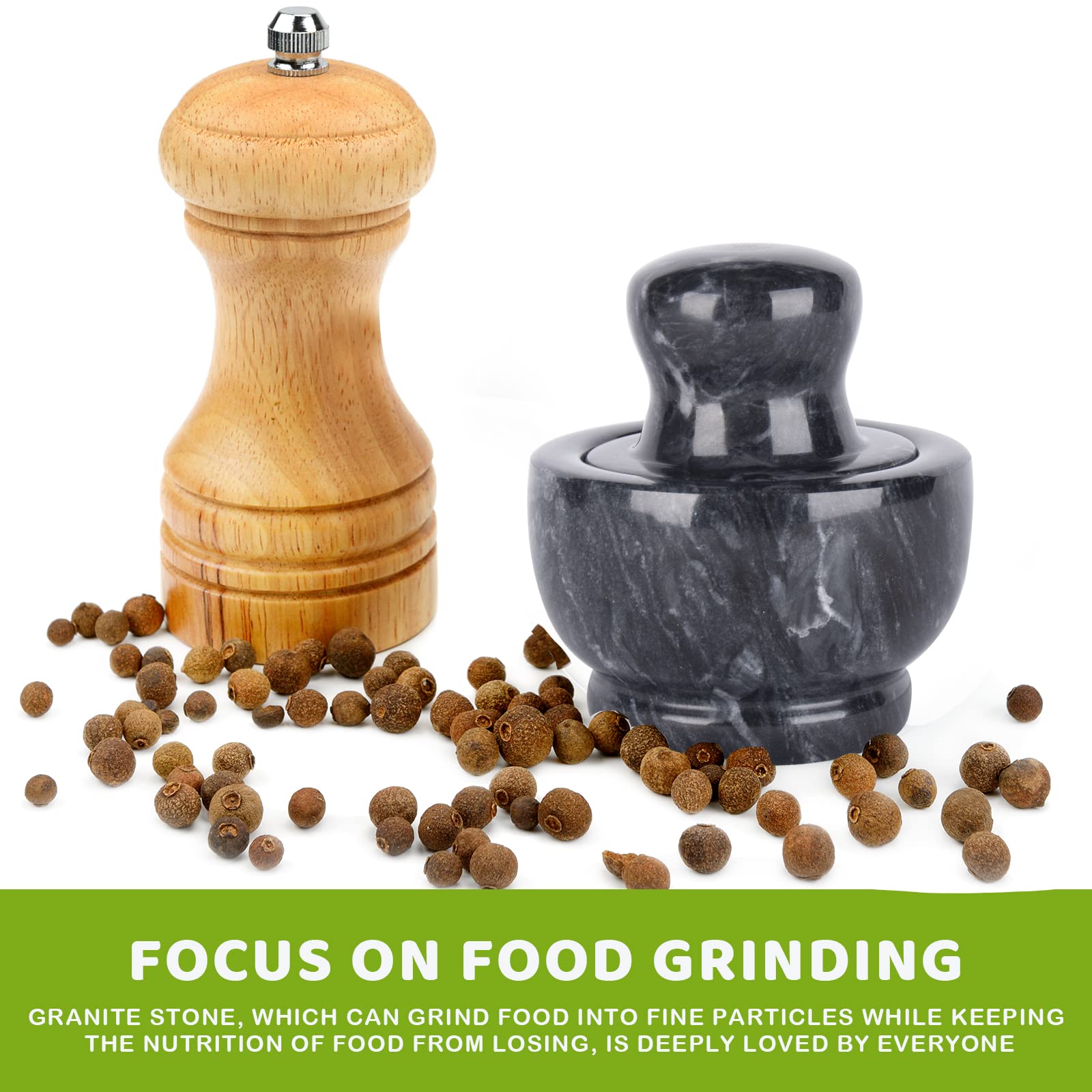 Premium Marble Mortar and Pestle Set - 3.7 Inch Mushroom-Shaped Pill Crusher, Spice Grinder & Manual Coffee Grinder (1/2 Cup Capacity) - Perfect for Kitchen, Pharmacy & Herbal Medicine Preparation