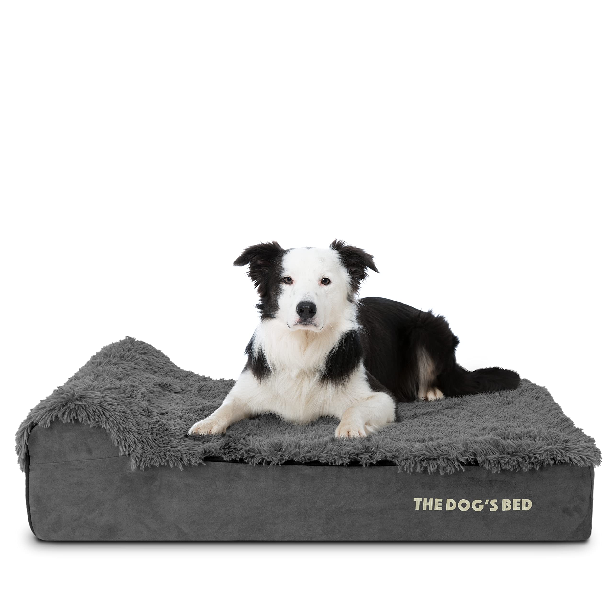 Orthopedic Dog Bed for Large & Extra Large Dogs - Memory Foam Headrest with Waterproof Washable Cover - Supportive & Calming Pet Bed (Sizes M to XXXL) - Perfect for Senior Dogs, Arthritic Pets & Home Use