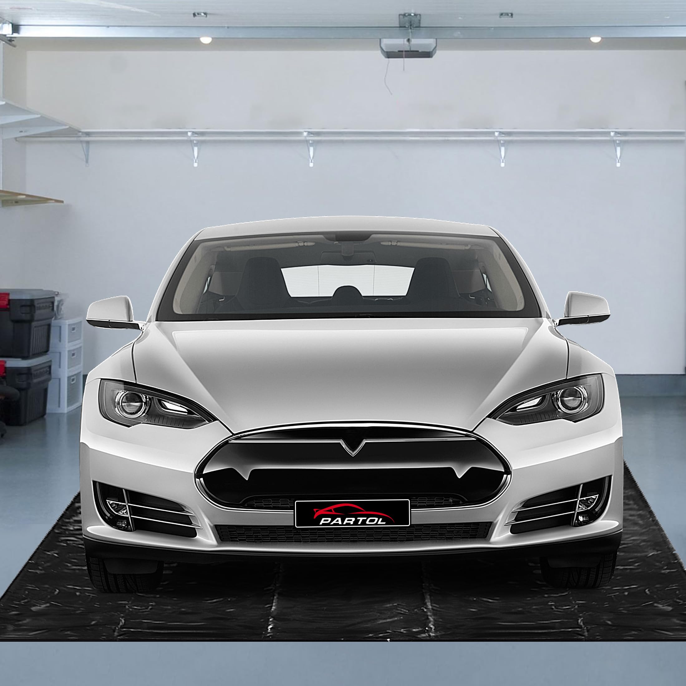 Patrol Heavy Duty Non-Slip Garage Floor Containment Mat - 9x22ft Waterproof Garage Floor Protection Mat for Cars, Trucks & SUVs - Resists Sand, Snow, Rain & Mud - Ideal for Winter Weather, DIY Projects & Vehicle Maintenance