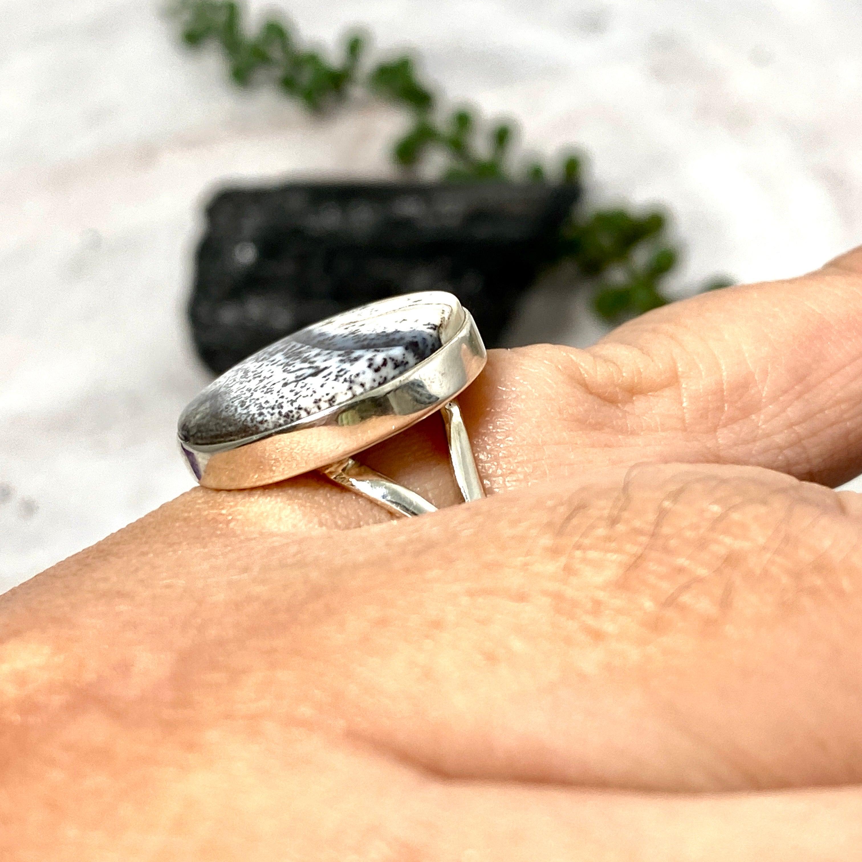 Dendritic Opal Round Ring Size 11 - KRGJ2296 | Elegant Handmade Jewelry for Women, Perfect for Weddings, Parties & Special Occasions