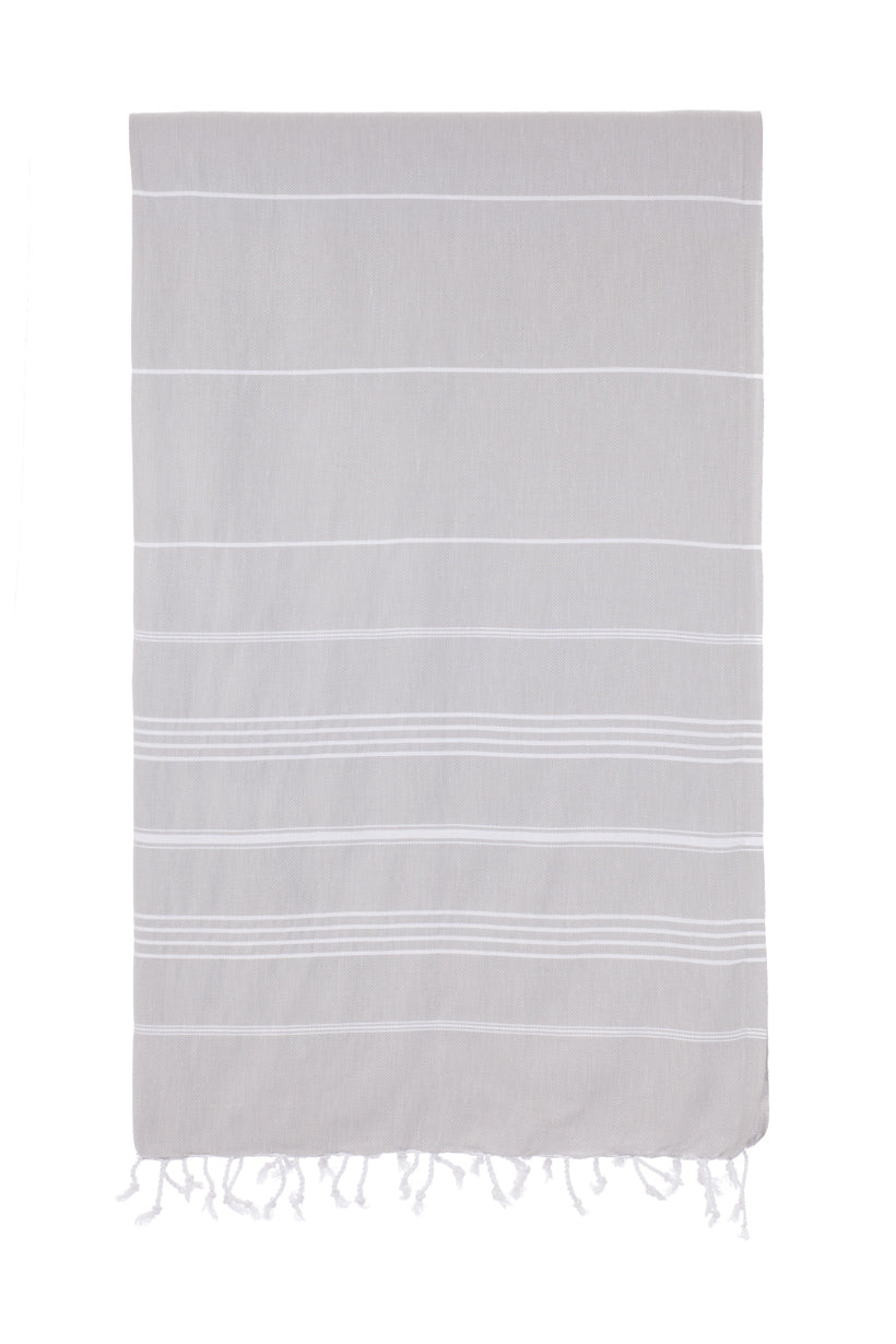 Premium Classic Grey Turkish Towel - Soft, Absorbent & Quick-Drying - Perfect for Beach, Spa, Yoga & Travel