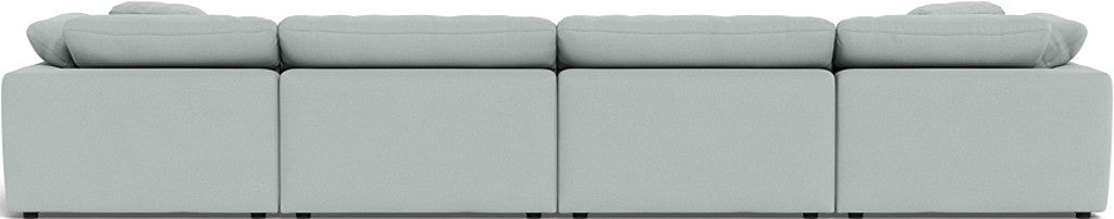 Fluffy 4-Piece Sectional Sofa with Double Ottoman - Luxurious Comfort for Living Room, Family Room or Home Theater