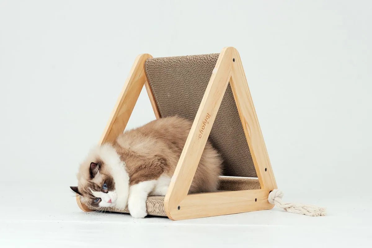 Ibiyaya Hide Out Cat Scratching Post - Durable Sisal Fiber Cat Tree with Cozy Hideaway for Indoor Cats - Perfect for Play, Scratch & Nap in Living Room or Bedroom