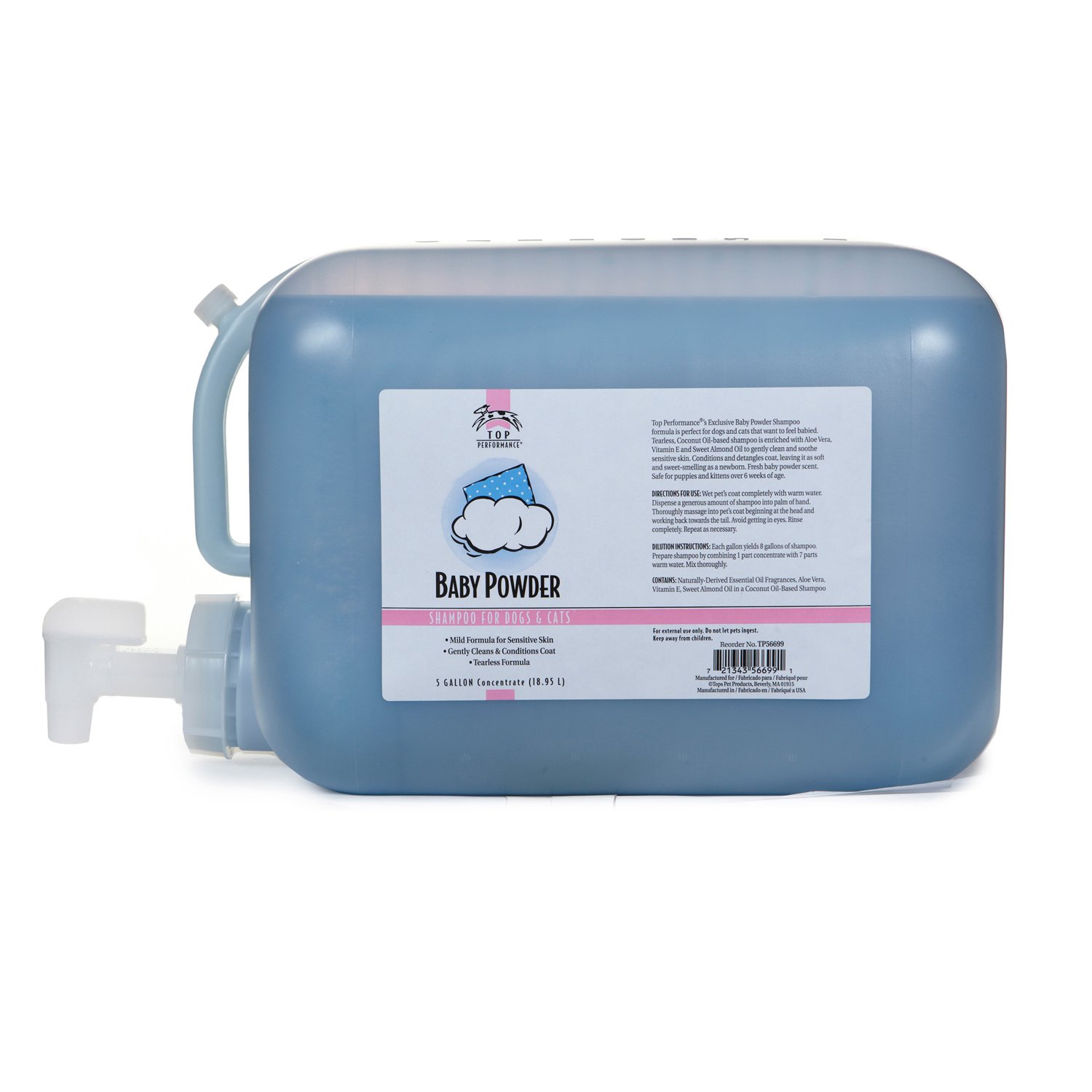 Best Baby Powder Scented Pet Shampoo - 5 Gallon Bulk Size for Professional Grooming & Dog Wash Stations | Gentle Formula for Puppies & Dogs