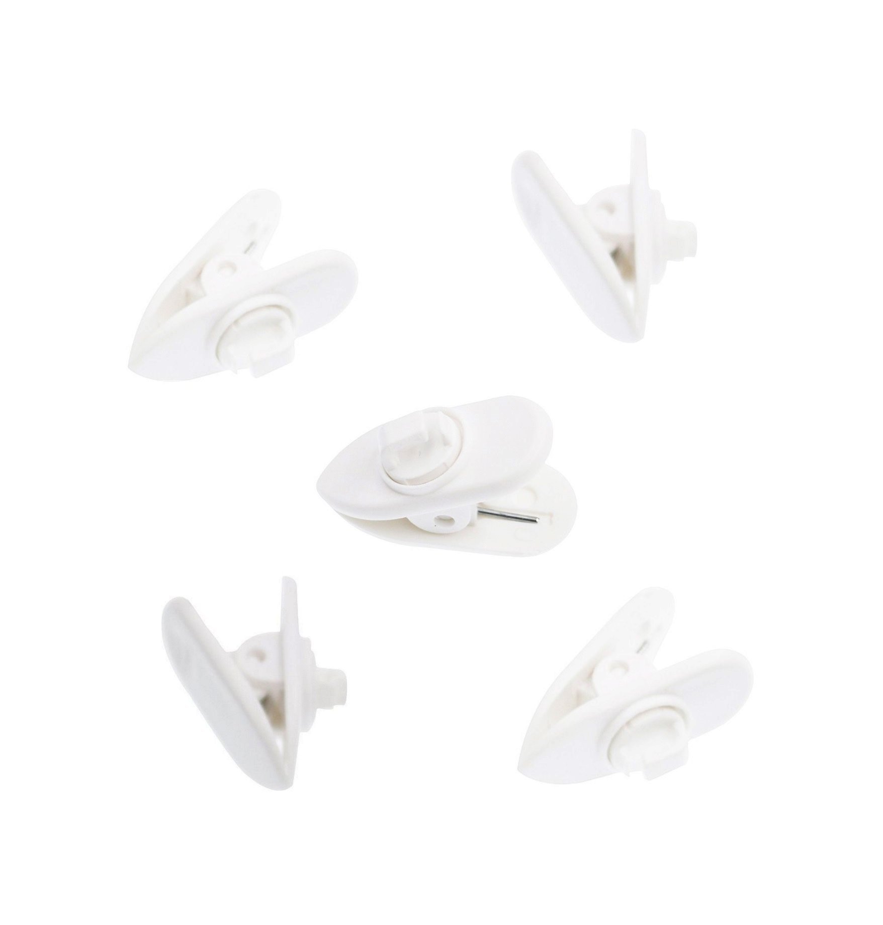 360° Rotating Earphone Cable Clips - 5 Pack White Headphone Holder Clips for Monster, Sony, Sennheiser & Plantronics Headsets - Secure Headphone Cord Organizer for Gym, Office & Travel Accessories