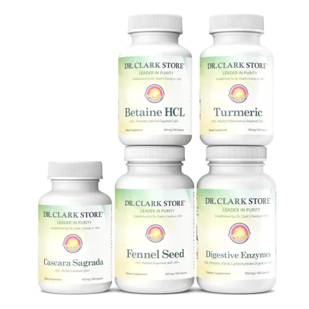 Dr. Clark Digestive Aid Supplement - Colon Cleanse & Gut Health Support for Nutrient Absorption | 17-Day Detox Program for Bloating Relief & Digestive Balance | Perfect for Post-Meal Comfort & Travel Wellness