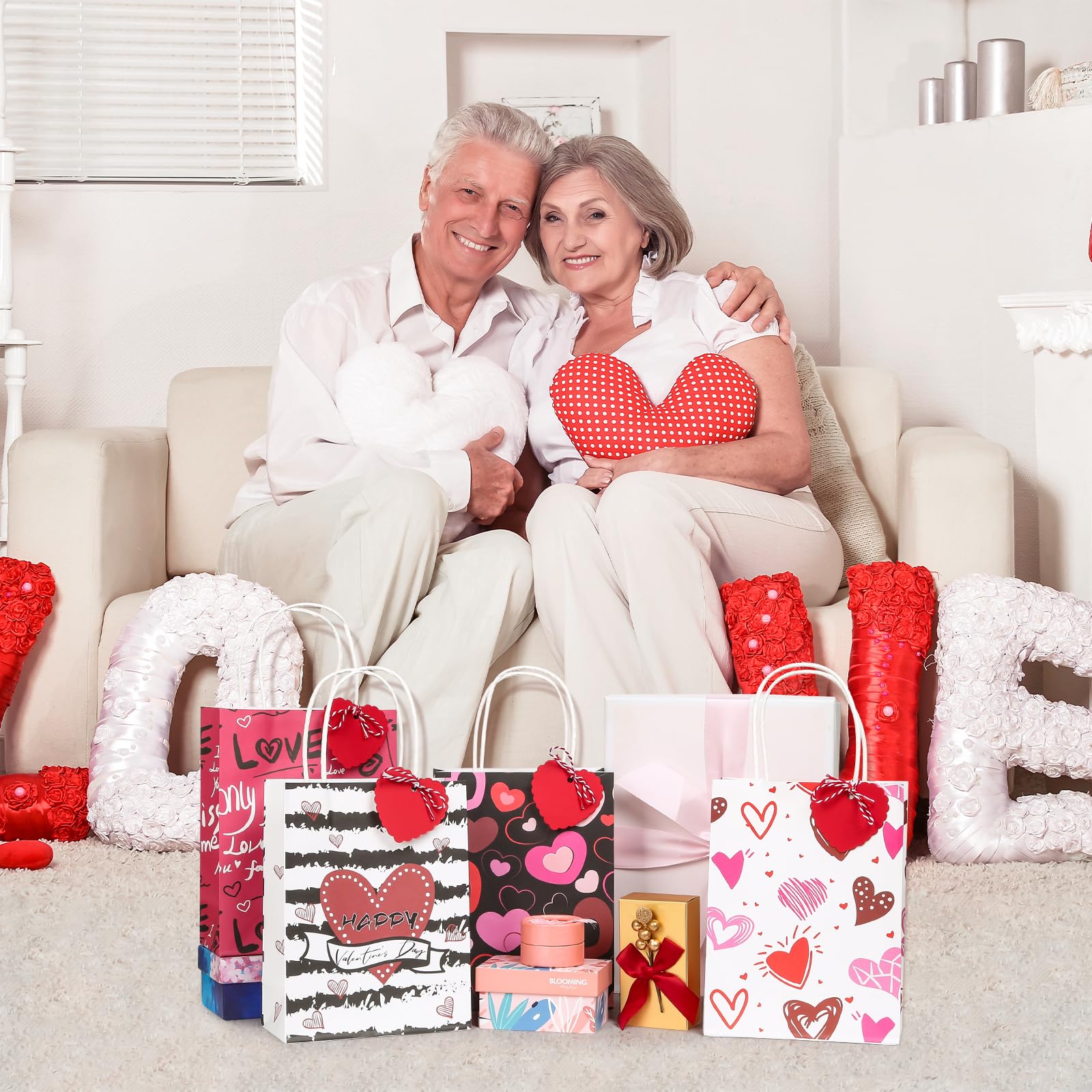 28 Pcs Valentine's Day Kraft Gift Bags - Eco-Friendly Holiday Paper Bags for Christmas, Classroom Treats, Party Favors & Goodie Bags - Perfect for Valentine's Gifts, School Events & Birthday Celebrations