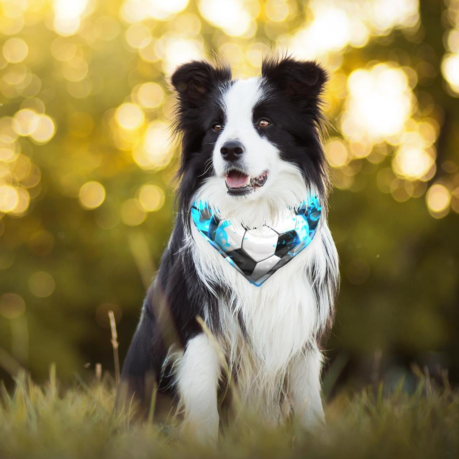 3D Light Wall Football Dog Bandanas - 2-Piece Set for Small, Medium & Large Dogs & Cats | Pet Fashion Accessories for Daily Walks, Parties & Photo Shoots
