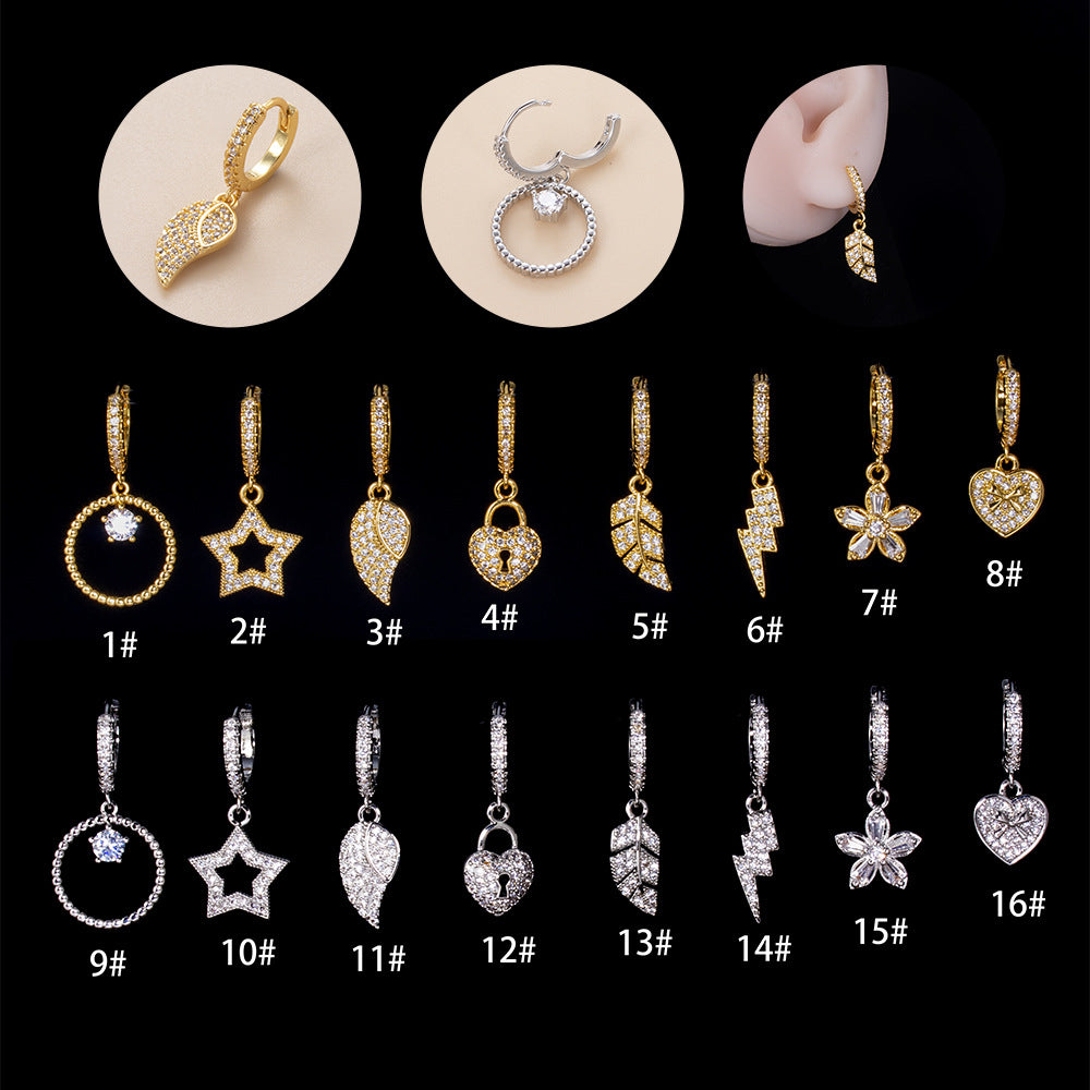 16G Cartilage Hoop Earrings - Star & Flower Dangle Earrings for Women | Hypoallergenic Surgical Steel | HSPJ880 | Perfect for Everyday Wear, Parties & Special Occasions