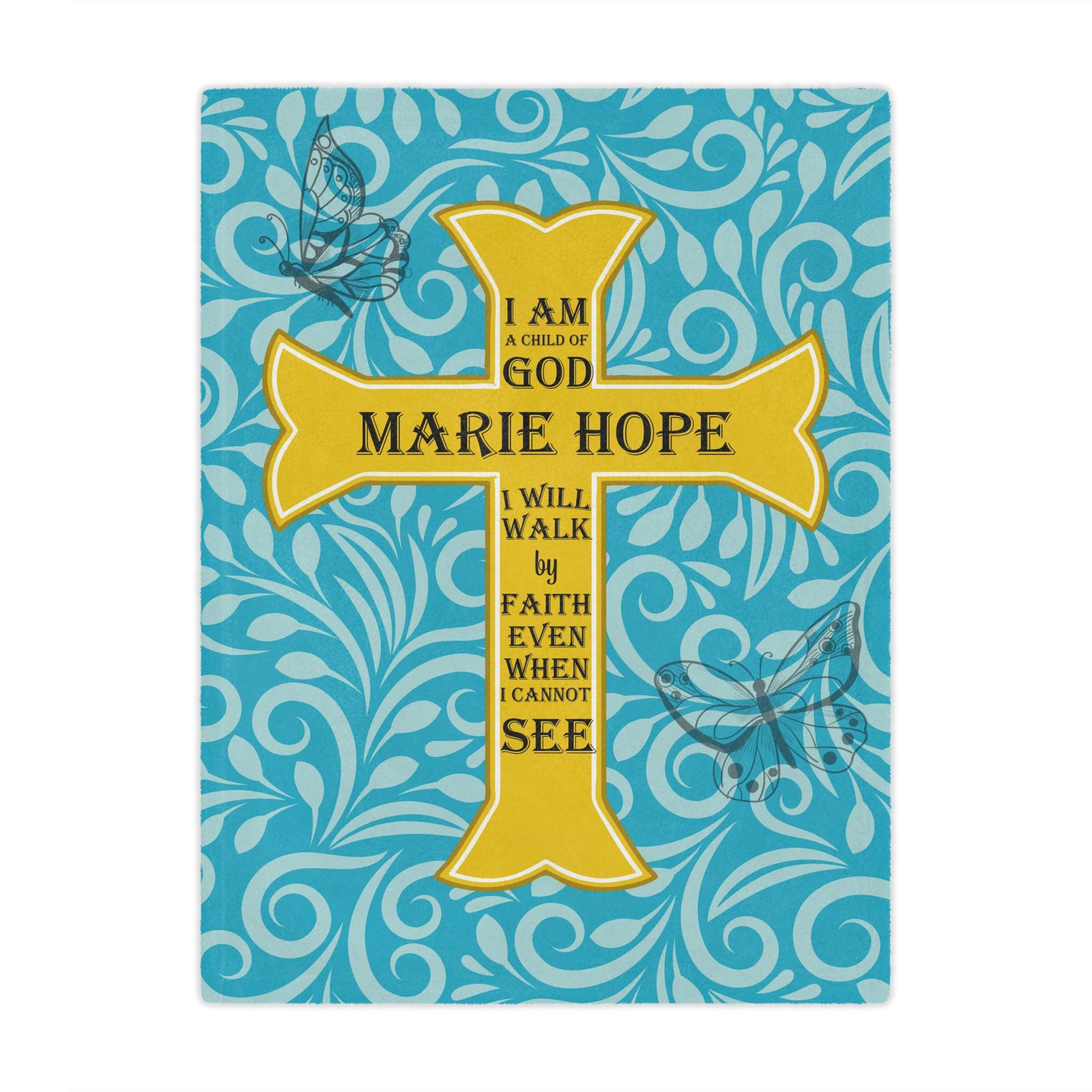 Personalized Christian Blanket with Name - Inspirational Bible Verse Gift for Women - Perfect for Prayer & Comfort