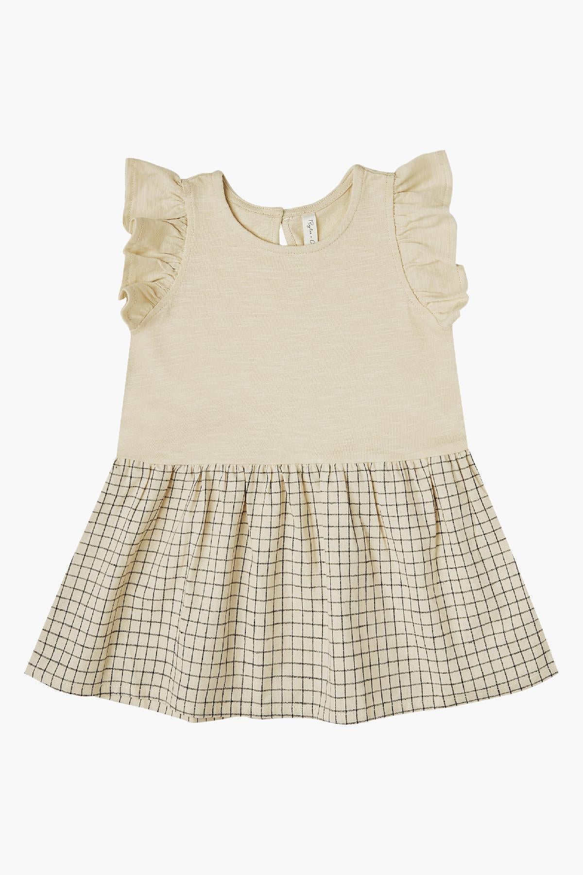 Rylee + Cru Grid Coury Girls Dress - Stylish & Comfortable Cotton Dress for Toddler Girls | Perfect for Playdates, Parties & Everyday Wear