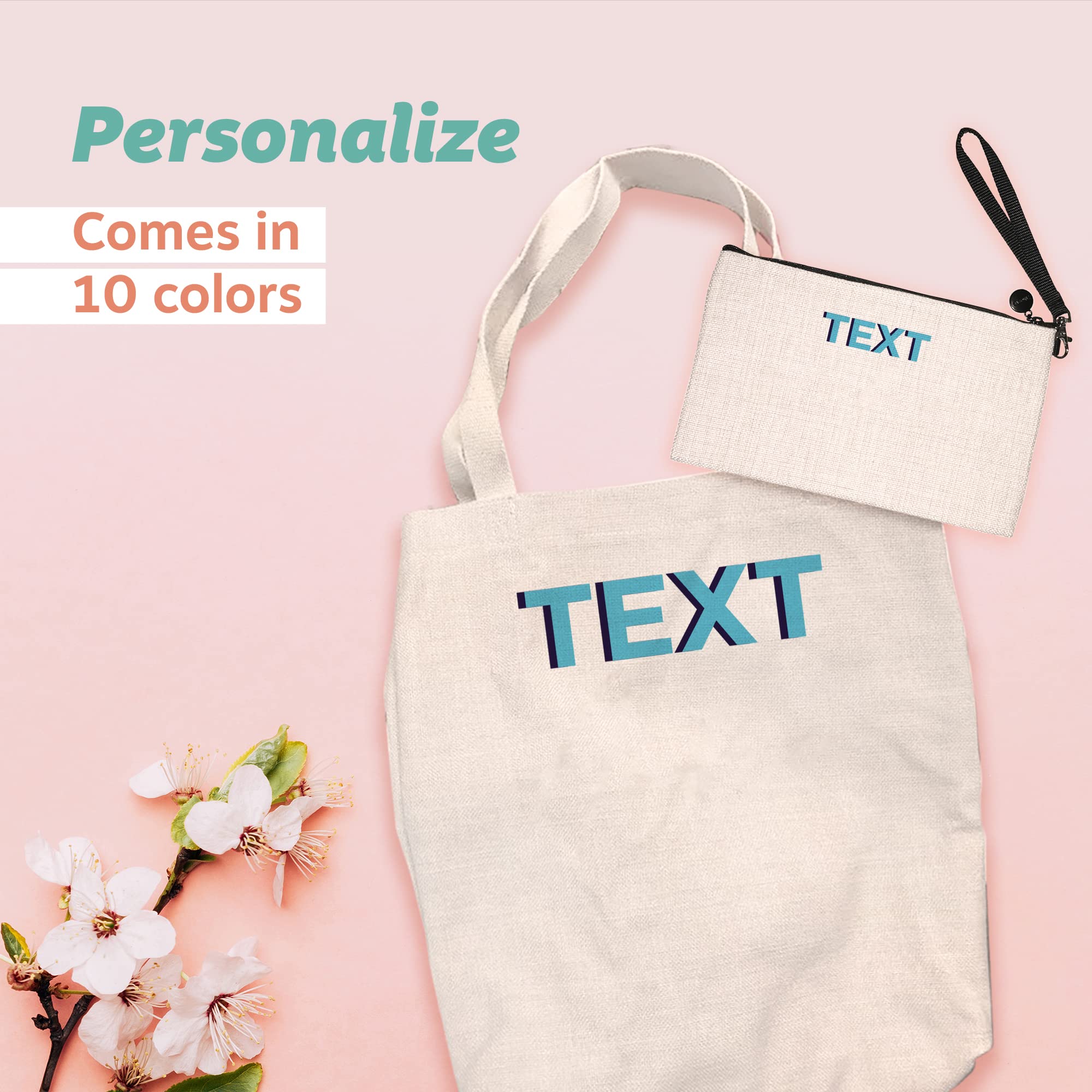 Personalized Modern Initial Bag Set - Graphic Canvas Tote & Cosmetic Bag - Monogrammed Bridesmaid Gift Set - Perfect for Weddings, Showers & Travel Accessories