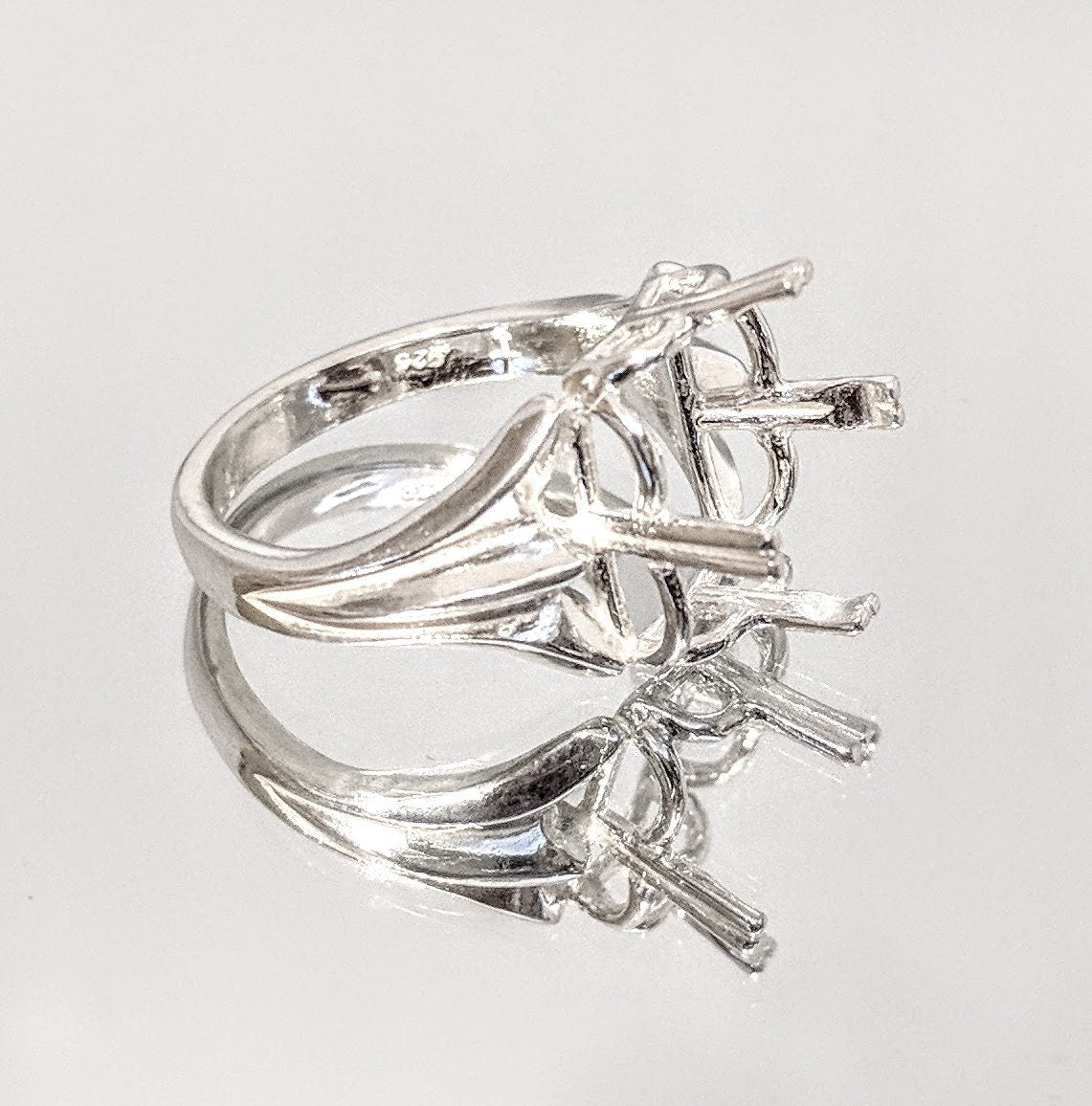 14K Gold or Sterling Silver 10x14mm Square Cushion Regalle Prong Setting Ring - Size 7, Perfect for Engagement, Wedding, or Anniversary Gifts