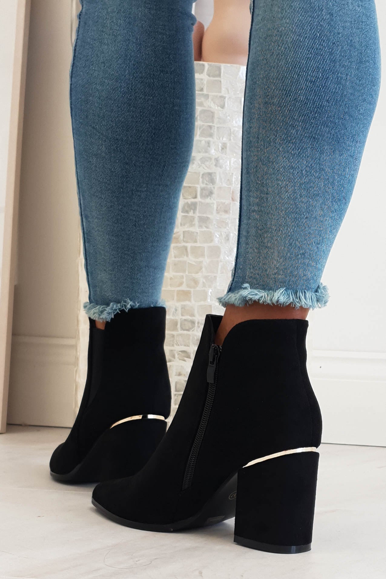 Piper Women's Black Ankle Boots - Stylish & Comfortable Low Heel Booties for Casual Outfits, Work & Fall Fashion