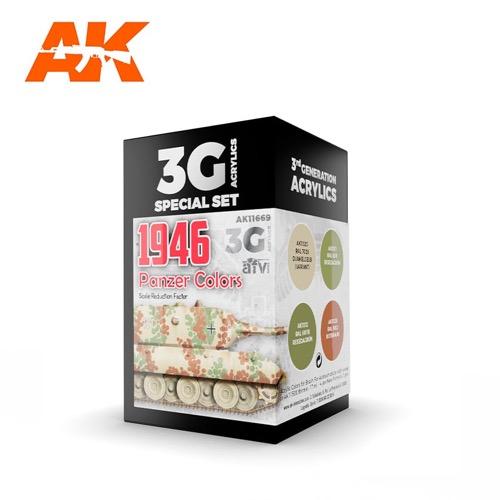 AK Interactive AK11669 AFV Series Panzer Colors 1946 Acrylic Paint Set (3rd Generation) - WWII Tank Model Painting Kit for Military Scale Models & Historical Miniatures
