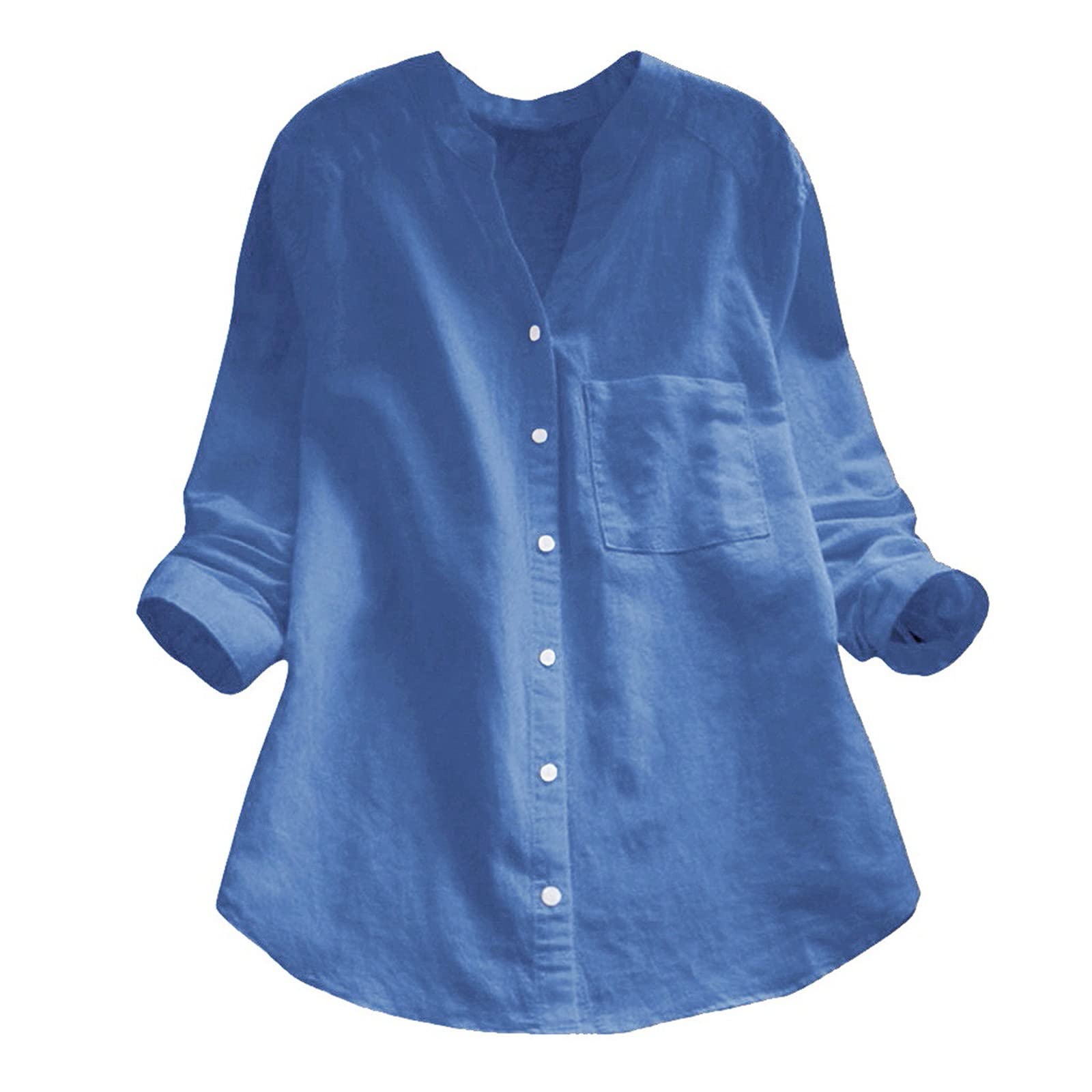 Women's Long Sleeve Beach Shirt - Solid Color Casual T-Shirt & Chambray Shirt | Sun Protection Cover Up for Swimming, Vacation & Summer Outfits