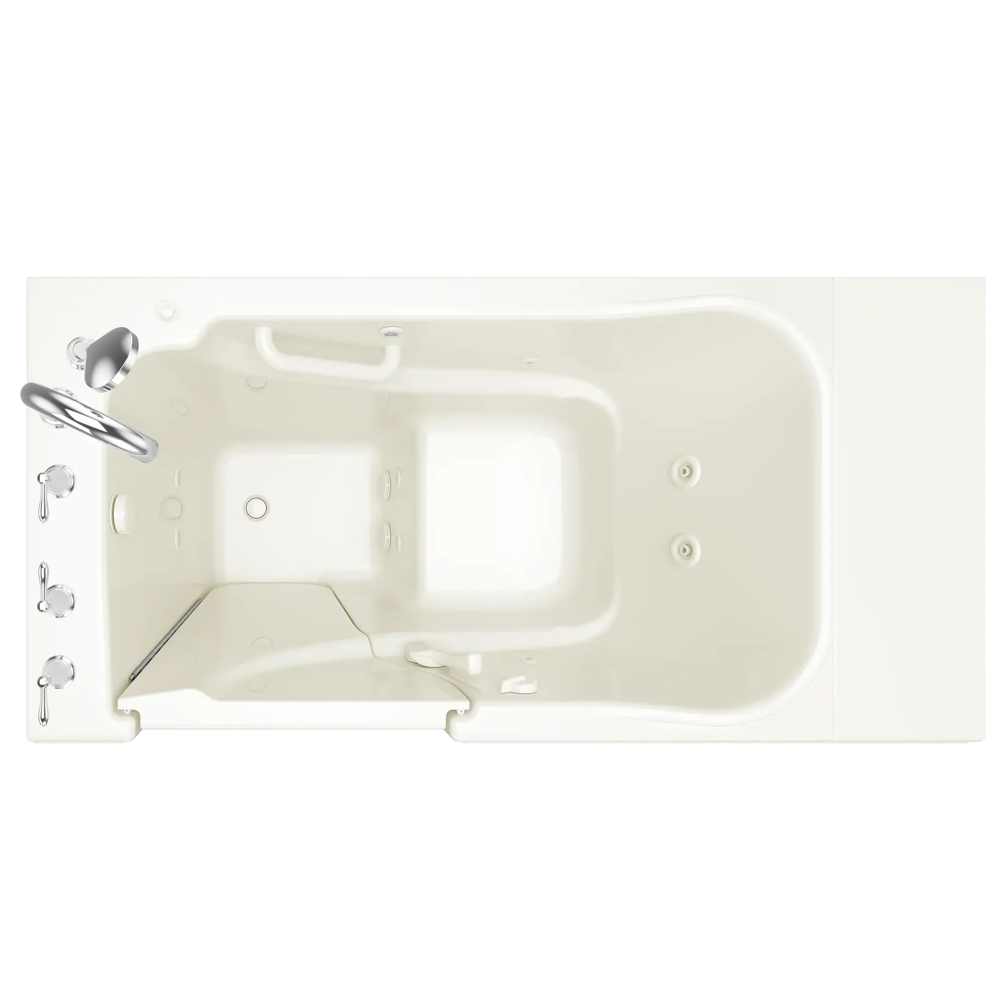 30x52 Inch Gelcoat Walk-In Bathtub with Whirlpool Massage System - Left Hand Door & Drain - Ideal for Elderly & Mobility Needs - Spa Relaxation at Home