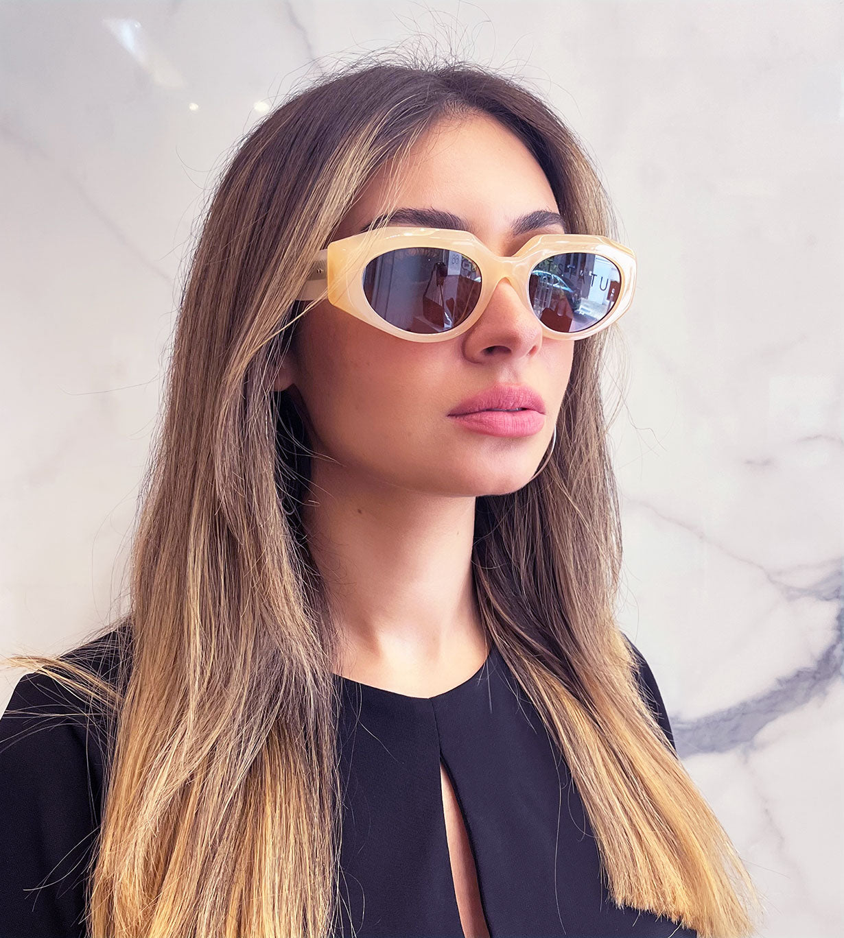 GOD TWENTY SEVEN Polarized Sunglasses for Women & Men - Milk Ivory Frame with UV Protection - Perfect for Driving, Beach & Outdoor Activities