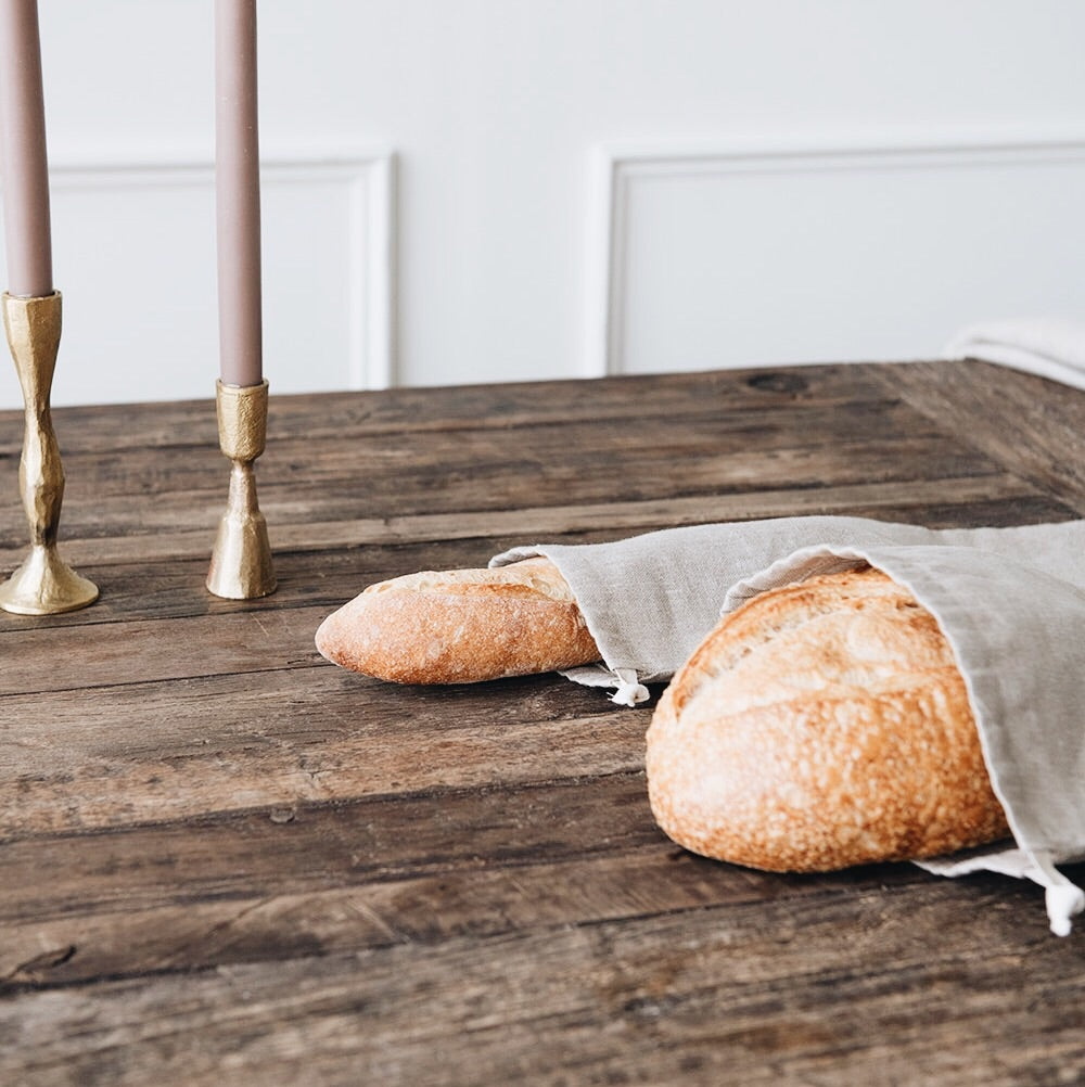 Organic Linen Bread Storage Bag - Reusable Cotton Loaf Keeper for Fresh Homemade Bread - Perfect for Kitchen, Picnics, and Camping