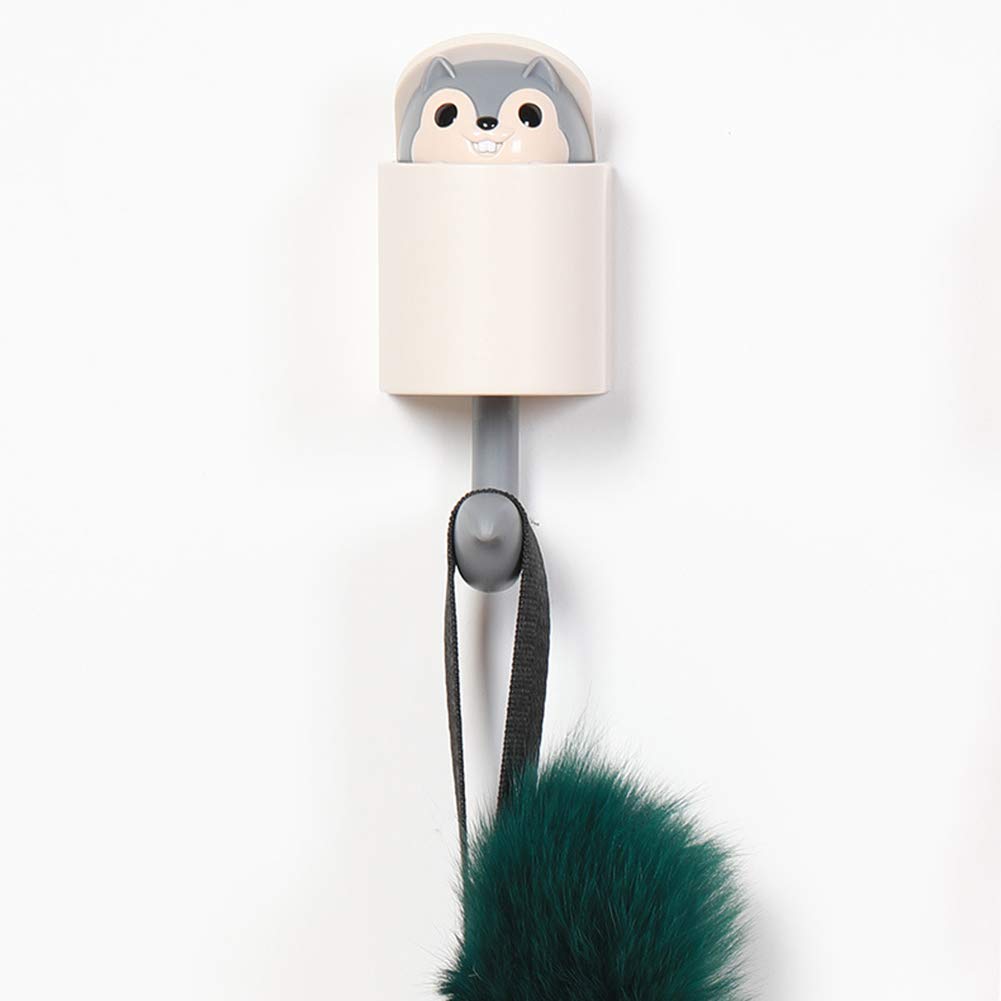 Creative Squirrel Wall Hook - Key Holder & Coat Hanger for Home, Kitchen, Bathroom - Space Saving Grey Decor (Perfect for Entryway, Bedroom & Small Space Organization)