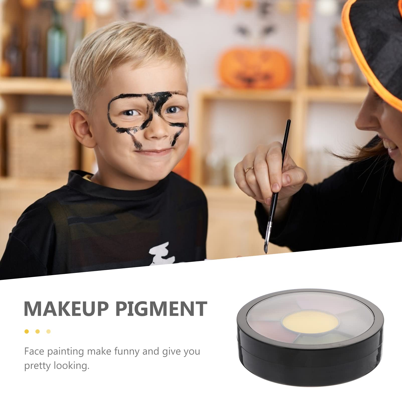 Mobestech Halloween Face Painting Kit - 12 Color Face & Body Paint Palette for Kids, Safe Non-Toxic Makeup for Witch Costumes, Cosplay, Halloween Parties & Festive Events
