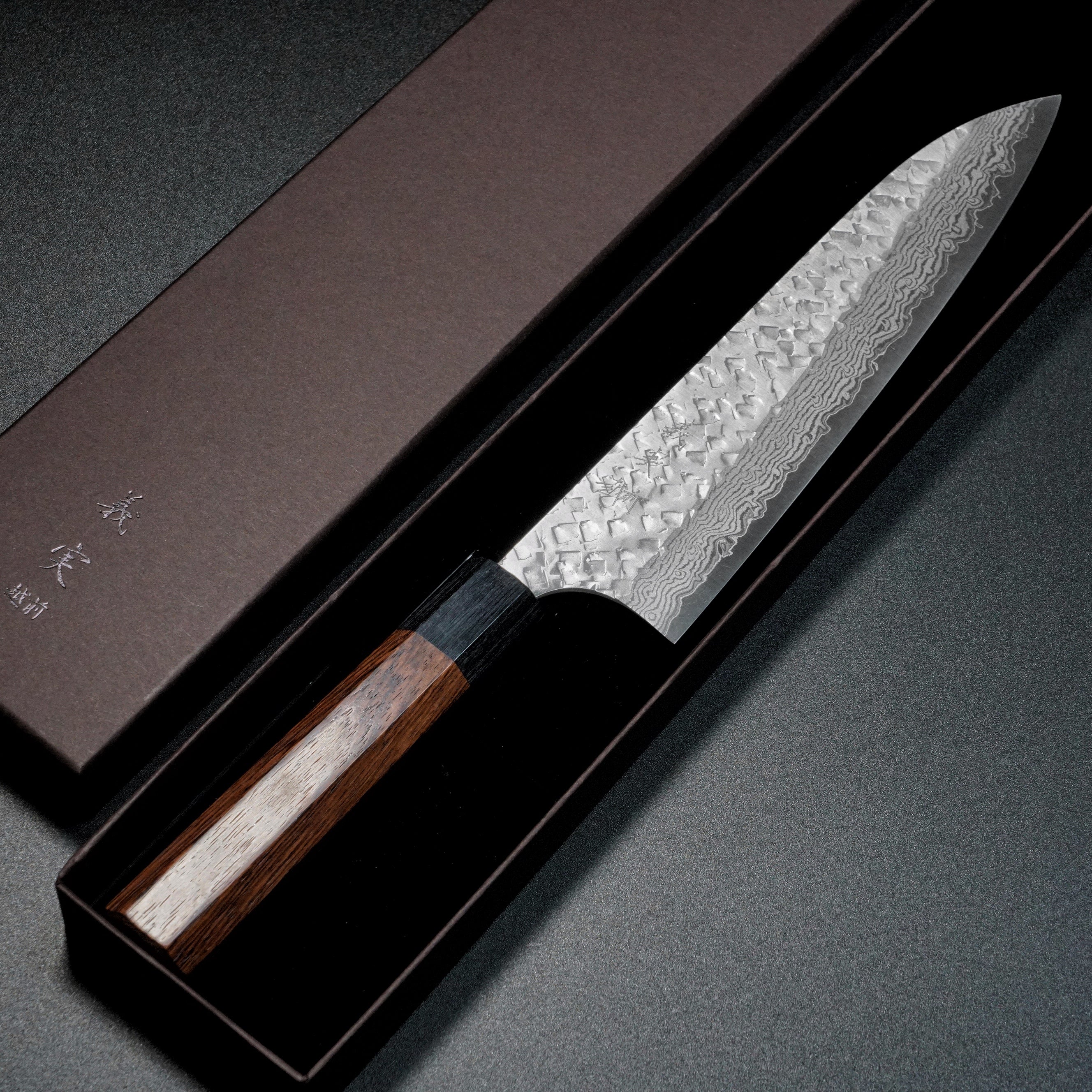 Premium Yoshimi Kato VG10 Hammered Damascus Gyuto Chef Knife 210mm - Japanese High Carbon Stainless Steel Blade with Honduras Rosewood Handle - Perfect for Professional Chefs & Home Cooking, Sushi, Meat Slicing & Vegetable Chopping