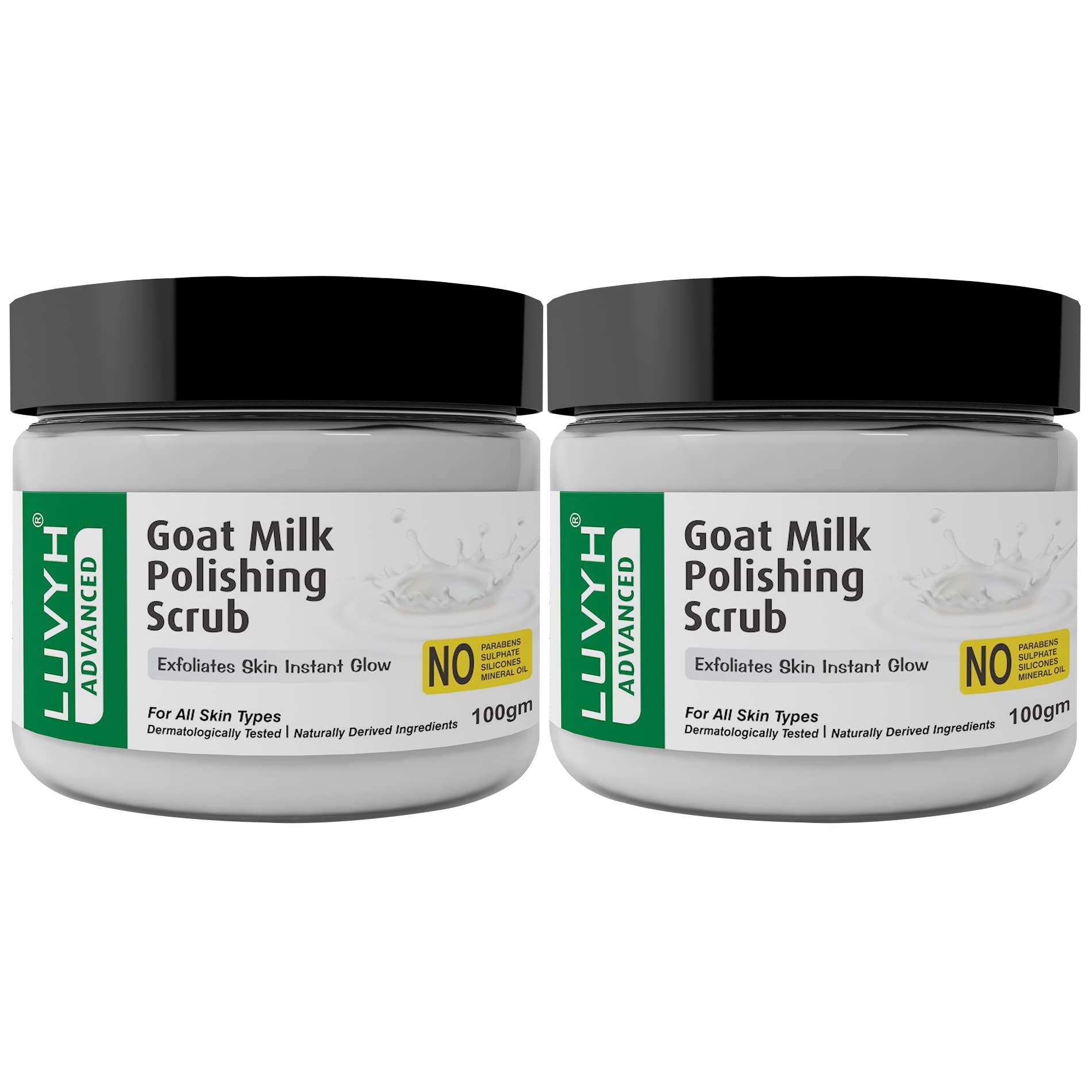 Luvyh Goat Milk Polishing Scrub 200g - Exfoliating & Brightening Facial Scrub for All Skin Types | Tan Removal, Whitening & Rejuvenating Face Mask for Women & Men | Perfect for Daily Skincare Routine & Spa Night