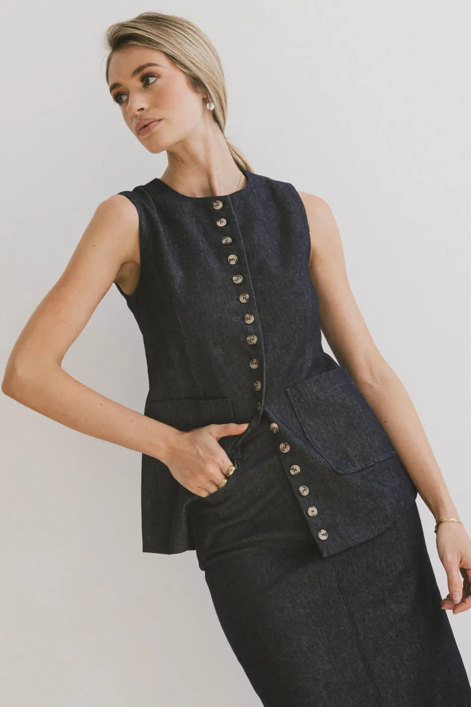 Miriam Denim Vest for Women - Stylish Distressed Denim Jacket with Button Front & Pockets | Perfect for Casual Outfits, Layering, and Streetwear Fashion