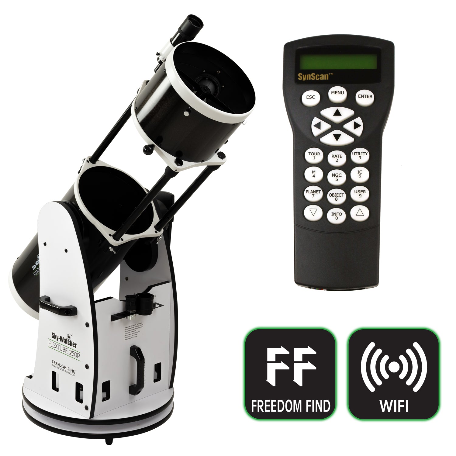 Flextube 250P SynScan GoTo Collapsible Dobsonian Telescope - 10 Inch Aperture for Deep Space Observation | Perfect for Stargazing, Astrophotography & Backyard Astronomy