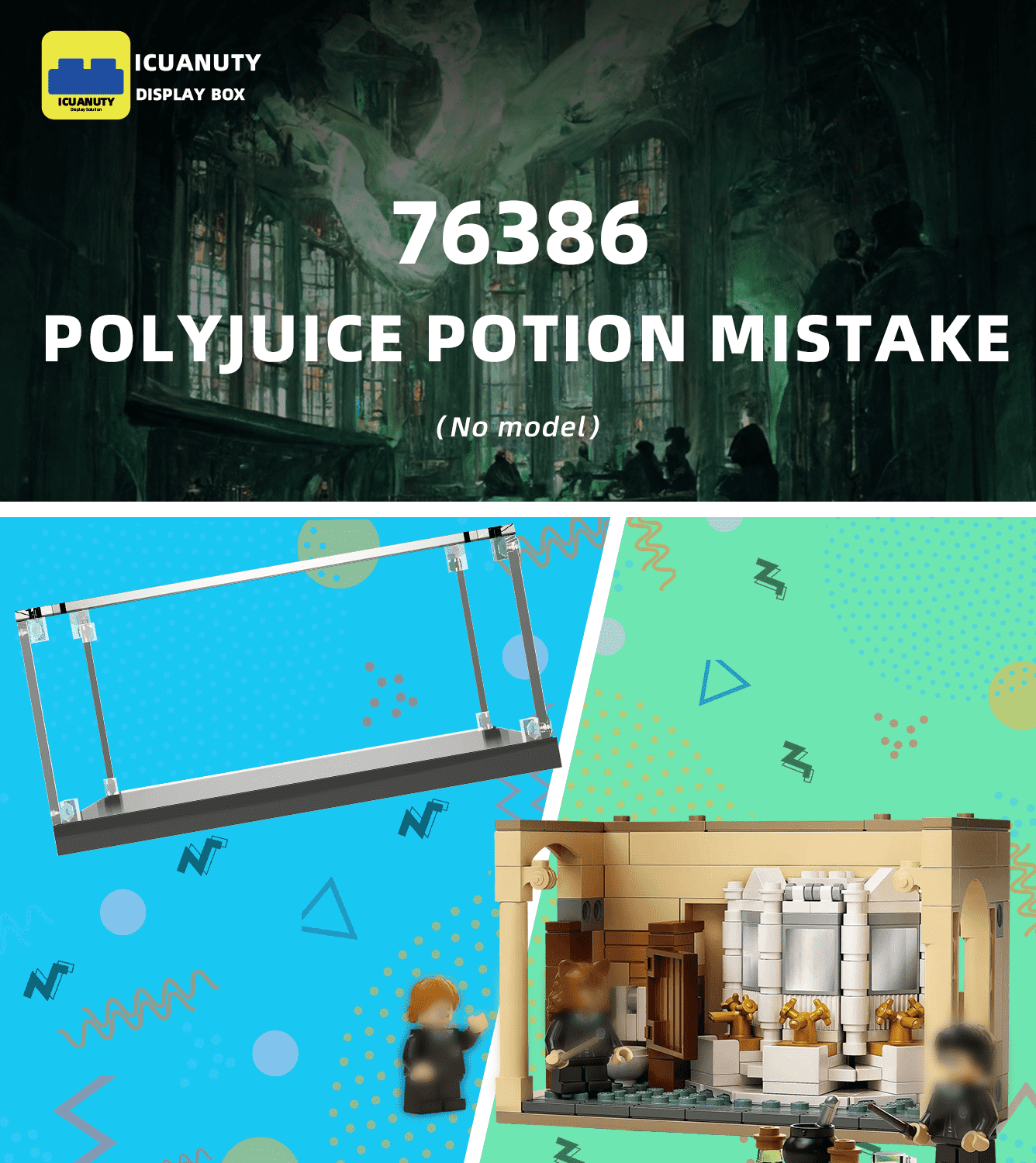 Lego Hogwarts: Polyjuice Potion Mistake 76386 Display Case - Premium Acrylic Protector for Collectible Building Sets - Perfect for Showcasing in Home, Office, or Gift Giving