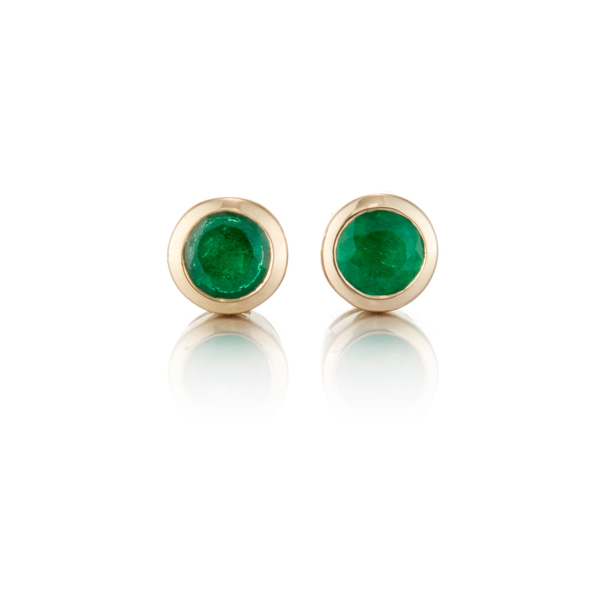 Emerald Mini Dot Stud Earrings for Women - Elegant Green Gemstone Jewelry for Daily Wear & Special Occasions