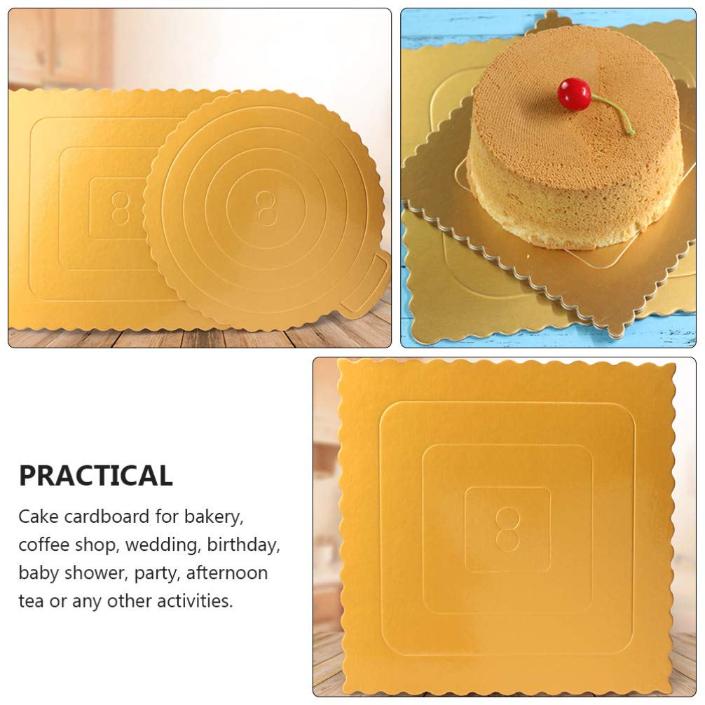 Hemoton 10-Pack Round Cake Boards - 10 Inch Sturdy Cake Drums, Square Cake Pads & Display Boards for Professional Baking, DIY Desserts, Wedding Cakes & Party Treats - Perfect for Cake Decorating, Display & Transport