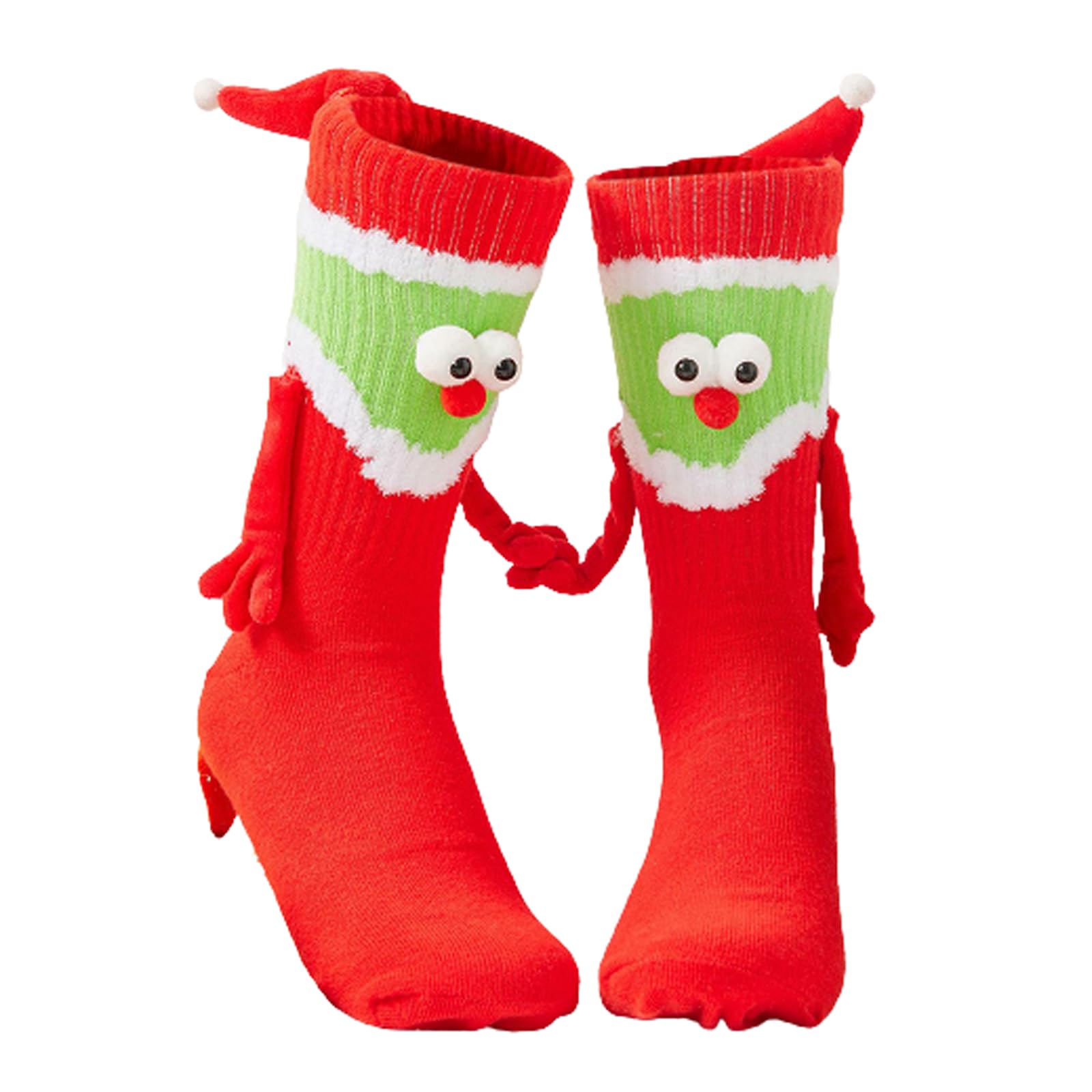 Awoscut Holiday Stockings - Cute Matching Christmas Socks for Couples, Family & Kids | Novelty Hand-in-Hand Design | Perfect Xmas Gift for Adults & Children | Great for Holiday Parties, Family Photos & Cozy Winter Nights