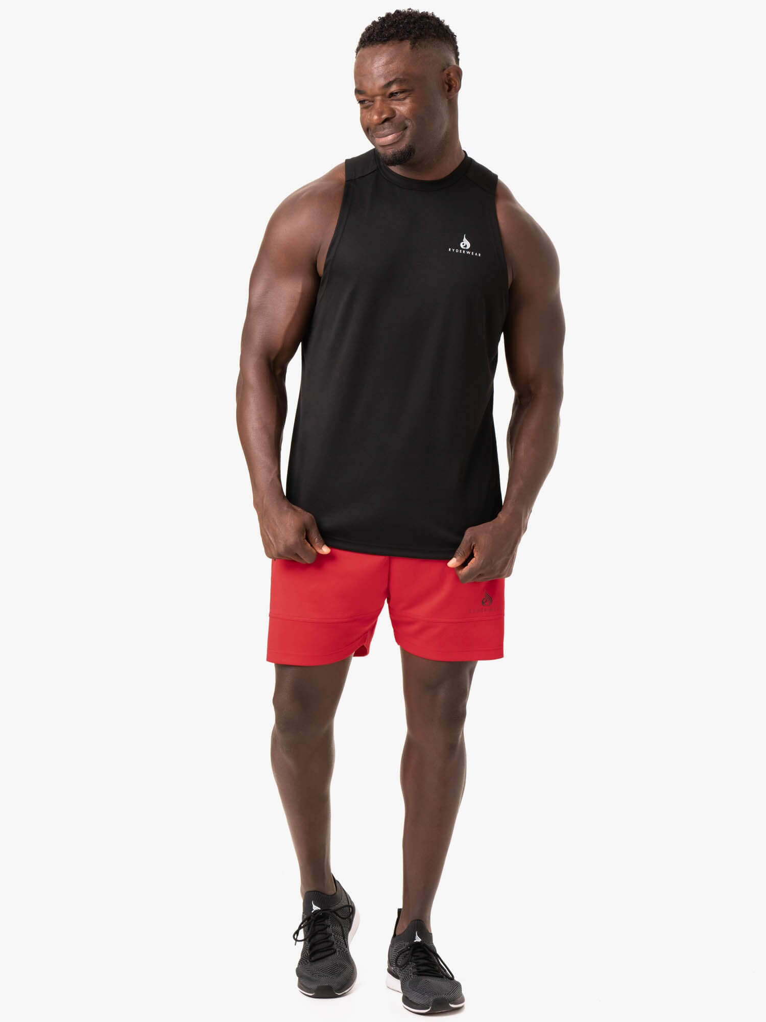 Advanced Mesh Running Shorts for Men - Breathable & Lightweight Workout Shorts with Pockets - Perfect for Gym, Jogging & Outdoor Sports (Red)