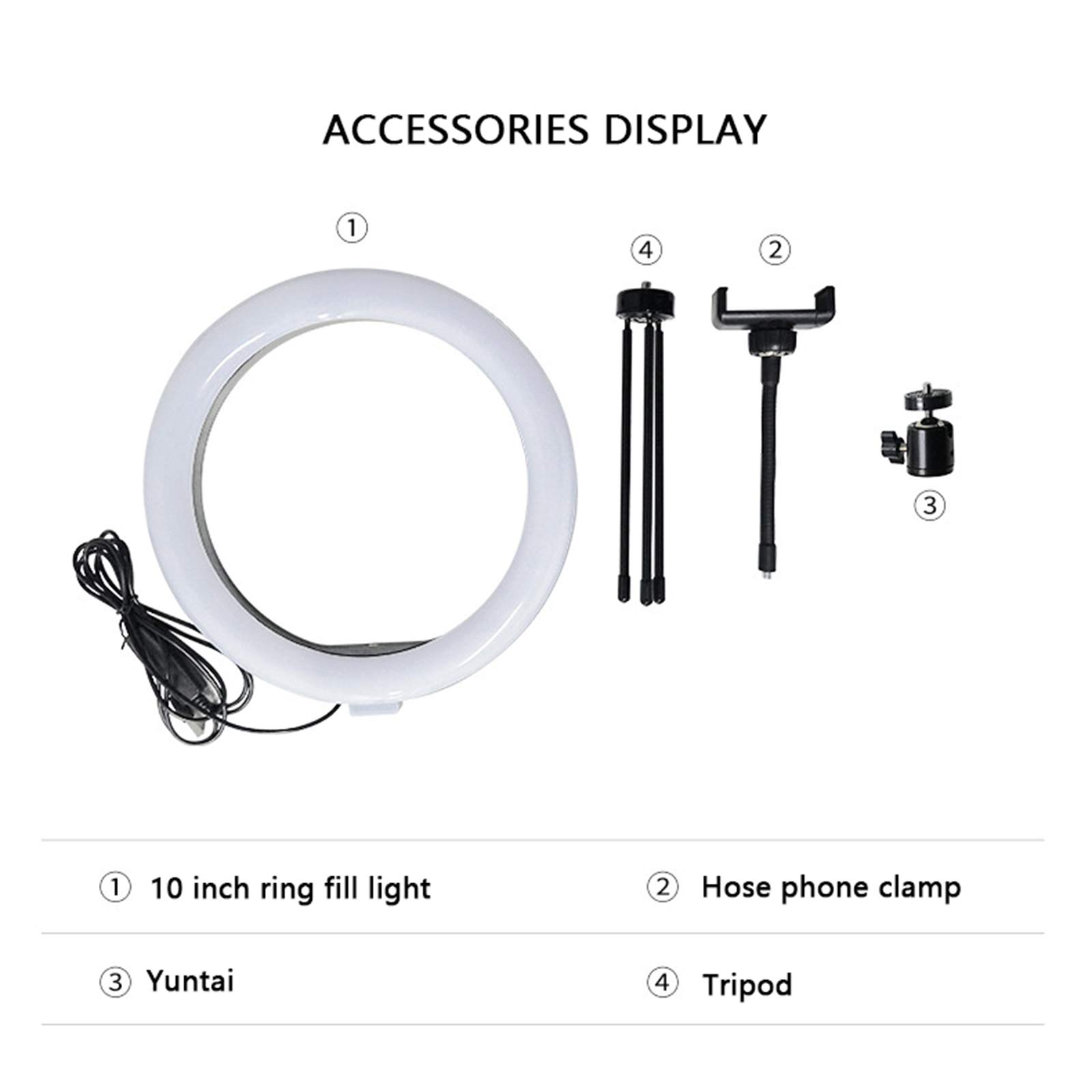 10 Inch Ring Light with USB Tripod Stand - Dimmable Desktop Fill Light for Selfie, Live Streaming, TikTok, YouTube & Video Calls - Perfect for Makeup, Beauty, Gaming & Content Creation
