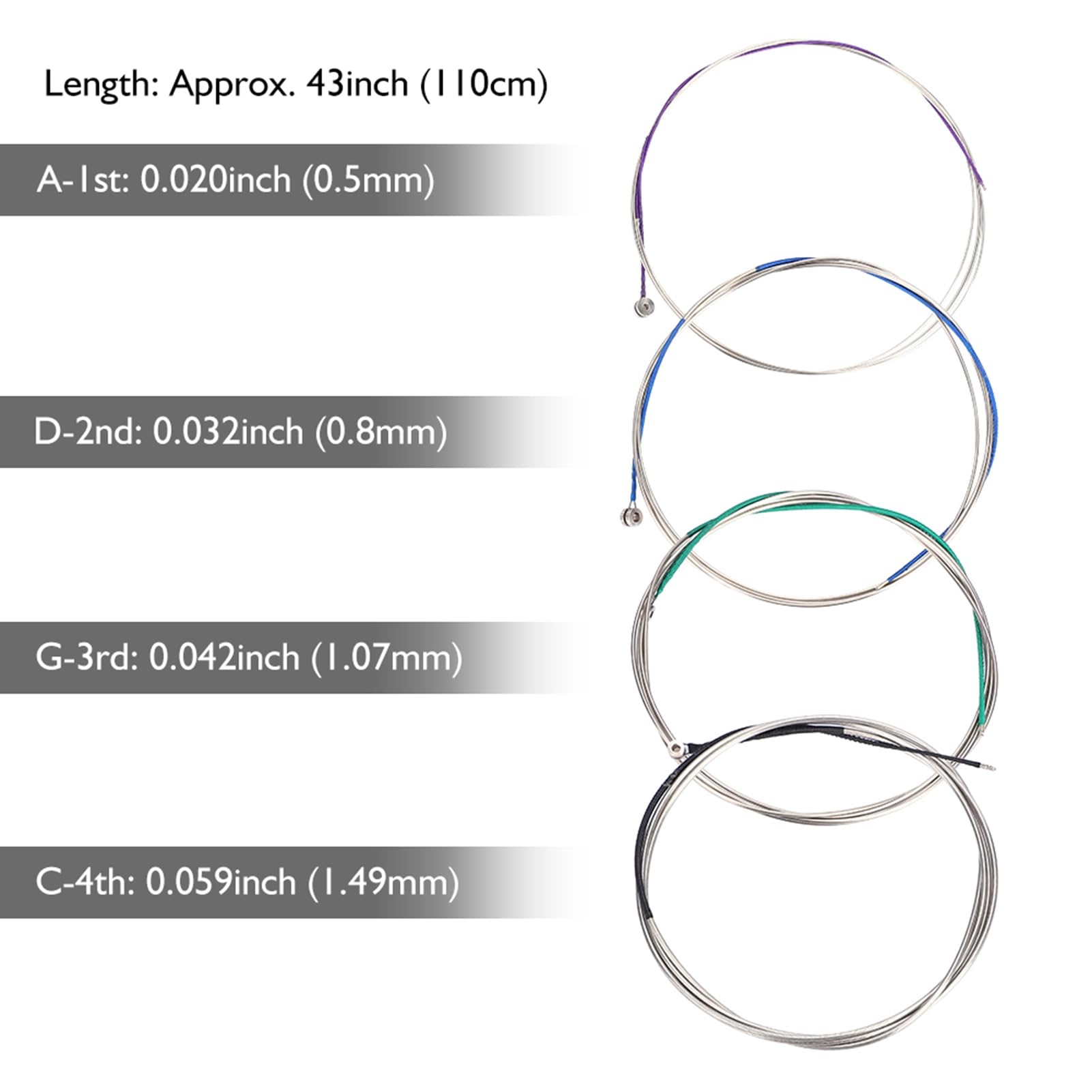 Premium 3/4 & 4/4 Cello Strings Set - Copper Zinc Alloy Replacement Strings for Cello Accessories | Ideal for Professional Performances, Practice & Cello Maintenance
