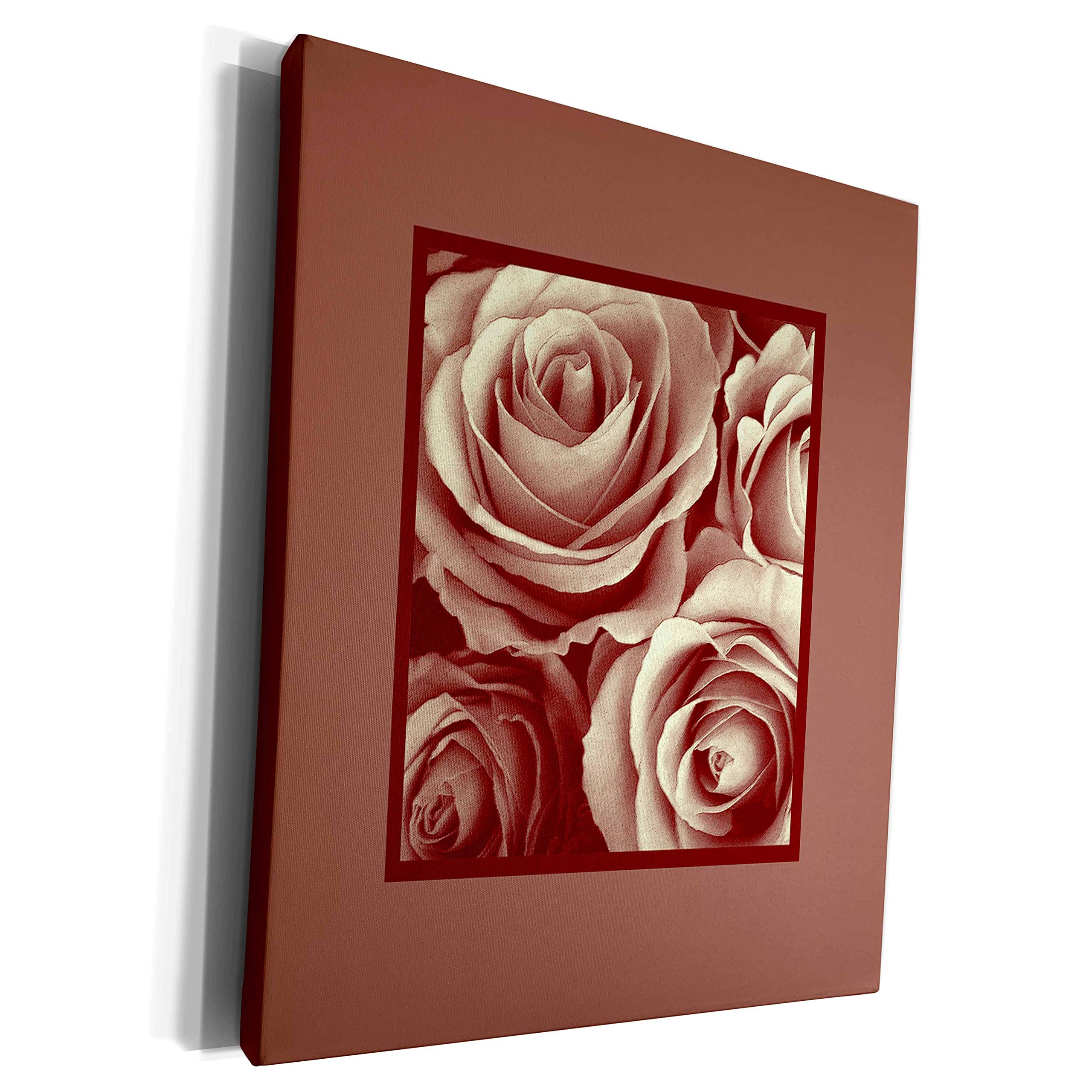 3dRose Pale Cocoa Brown Roses Surrounded by Rich Milk - Premium Museum Grade Canvas Wall Art Print (cw_29966_1) - Perfect for Living Room, Bedroom & Office Decor