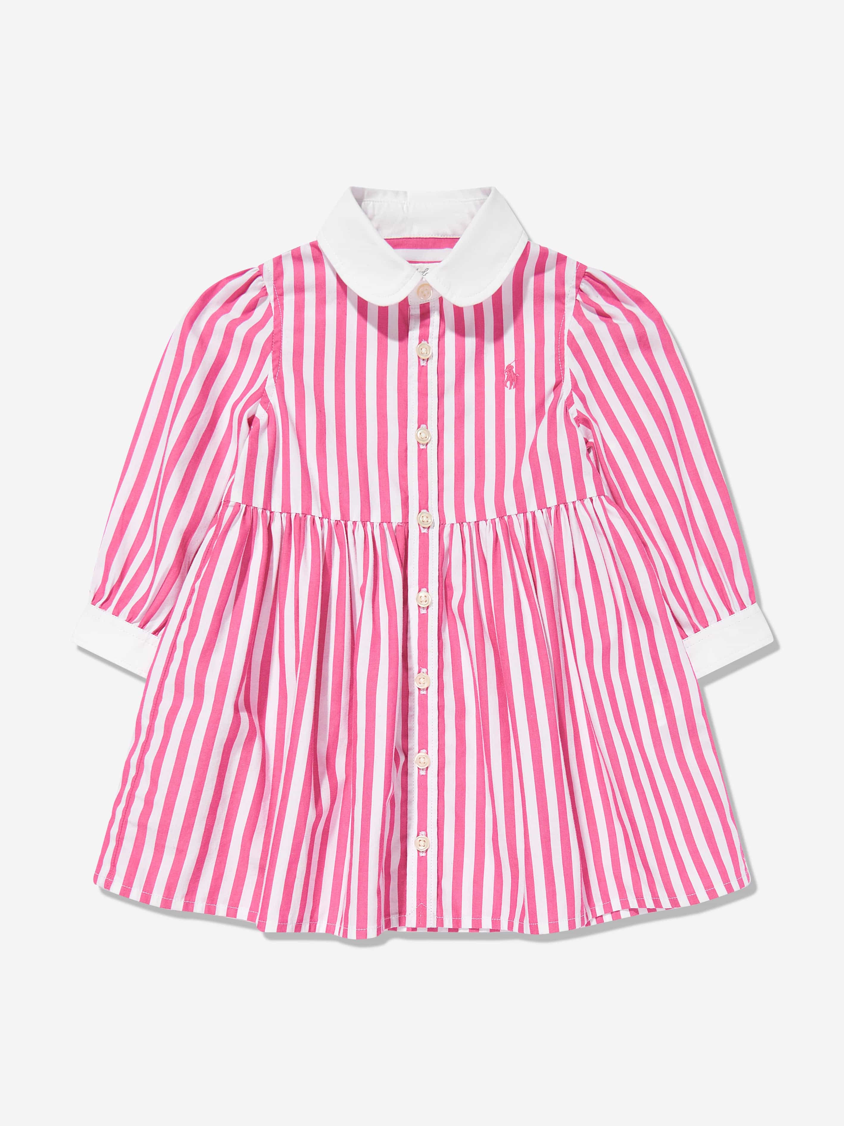 Adorable Pink Striped Shirt Dress for Baby Girls - Soft Cotton Casual Outfit for Playdates, Photos & Special Occasions