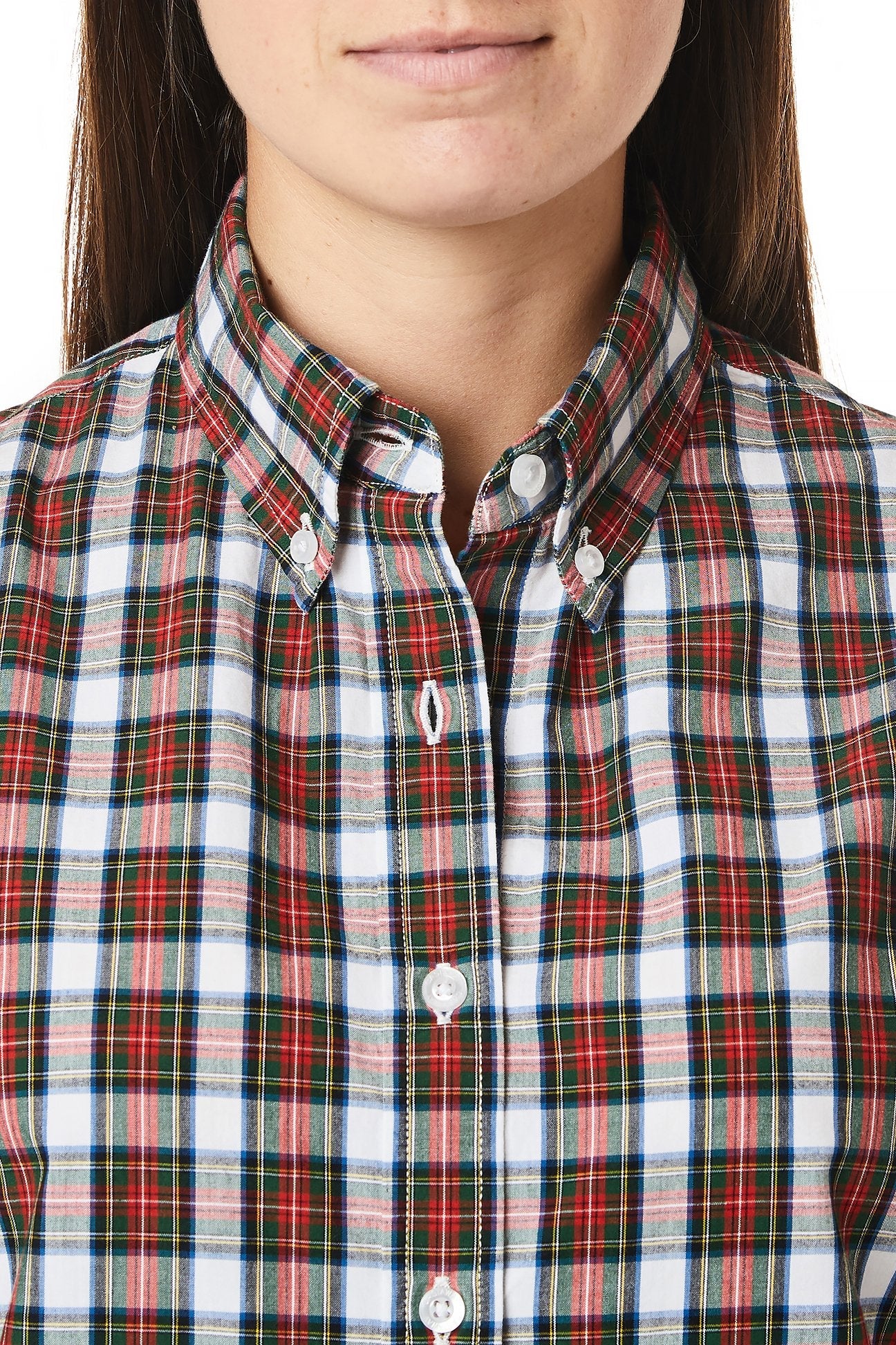 Women's Button Down Shirt Dress in Stewart Tartan Plaid - Stylish & Comfortable for Work, Office, and Casual Outings