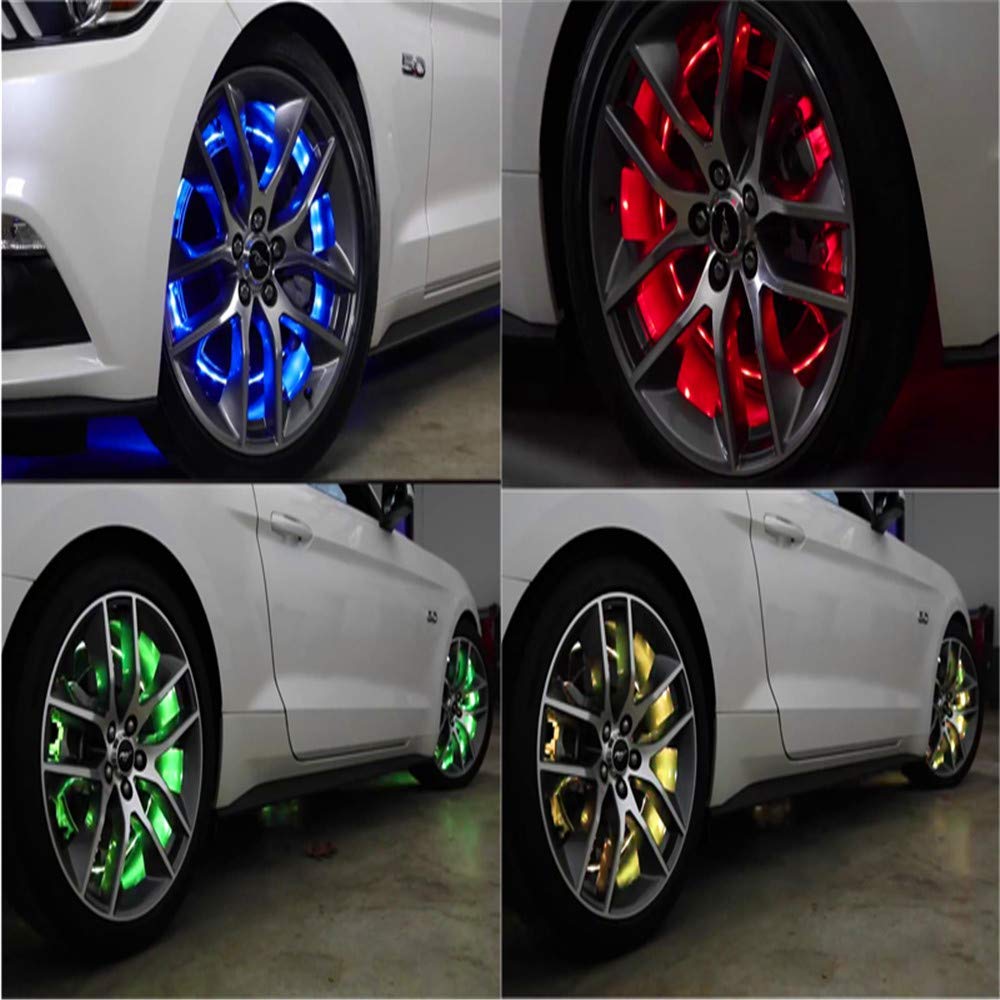 17 Inch LED Wheel Ring Lights for Cars & Trucks - Multiple Color Modes, Universal Fit (21-28 Inch Tires) - Enhance Night Driving & Customize Your Ride