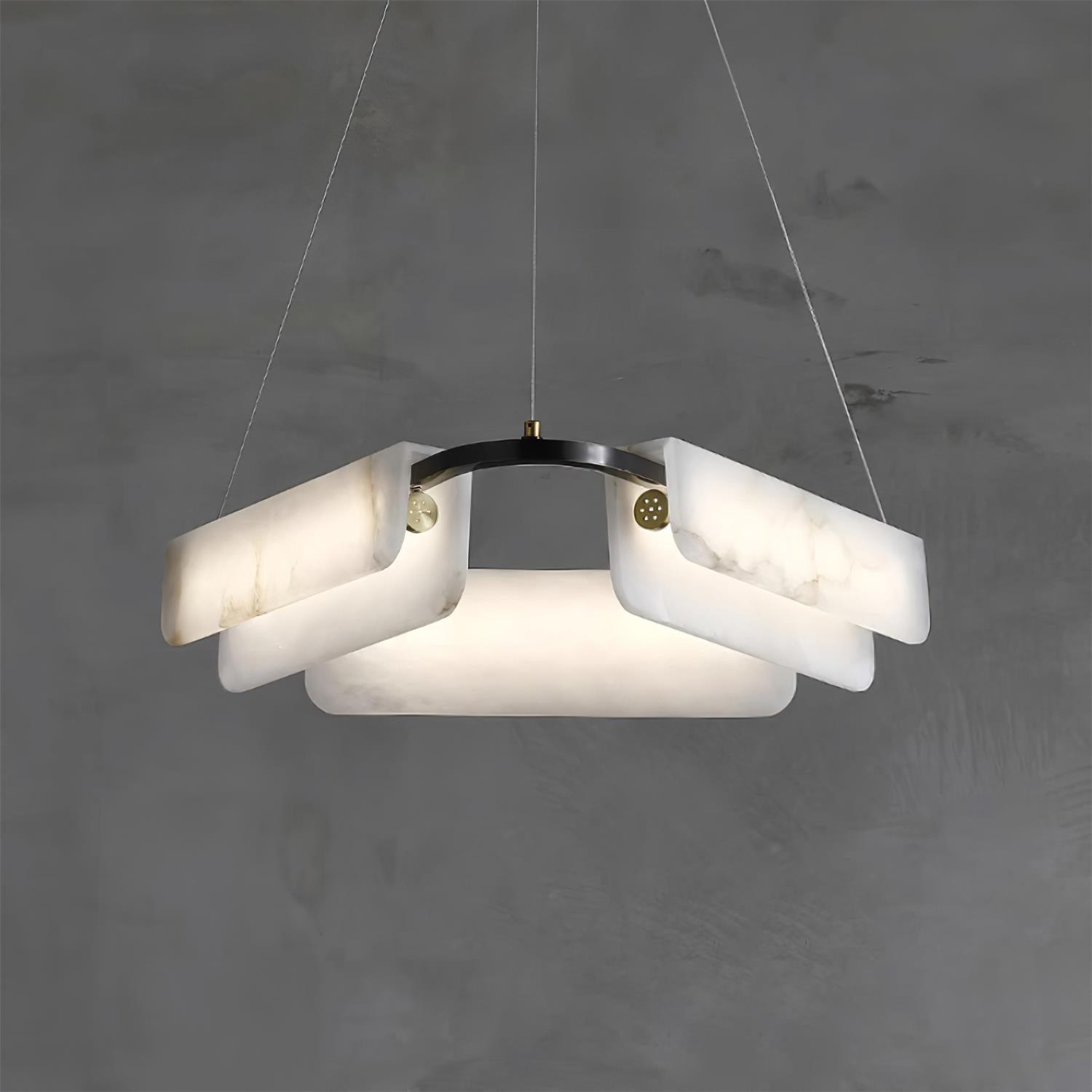 Delia Alabaster Chandelier - Elegant Crystal Ceiling Light Fixture for Dining Room, Bedroom & Living Room Decor | Modern Luxury Lighting for Home Interior Design
