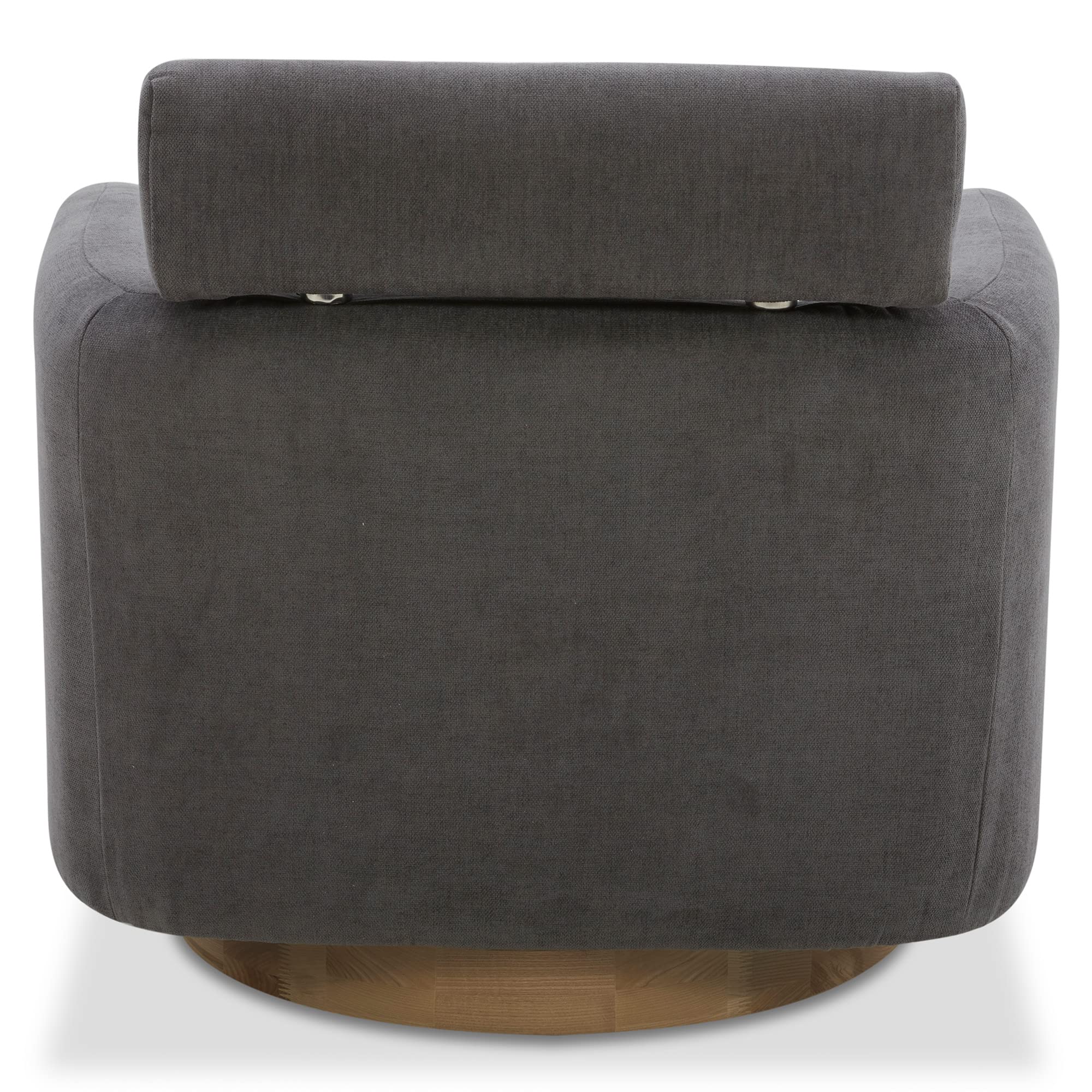 CHITA Swivel Accent Chair - Modern Barrel Armchair with 360° Rotation & Adjustable Backrest, Dark Grey Upholstered Lounge Chair for Living Room, Bedroom, Office or Reading Nook - Perfect for Relaxing & Entertaining Guests