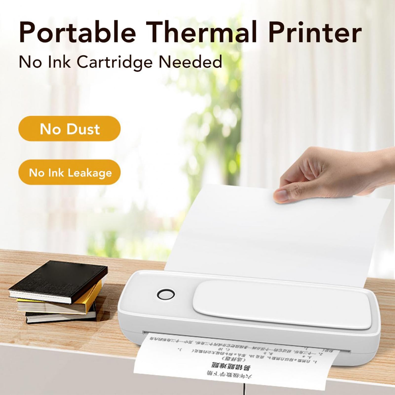 Huairdum Inkless Mobile Printer - Wireless Portable Printer for Home, Office & Travel | Print Photos, Labels & Documents On-The-Go