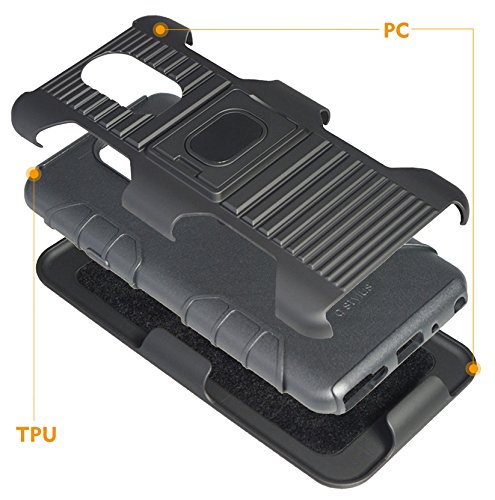 LG Stylo 4 Case with Ring Grip, Belt Clip Holster & Magnetic Car Mount - Compatible with LG Stylus 4 & LG Q Stylus (Q710MS/Q710CS/Q710TS) - Perfect for Hands-Free Use at Home, Office & Driving