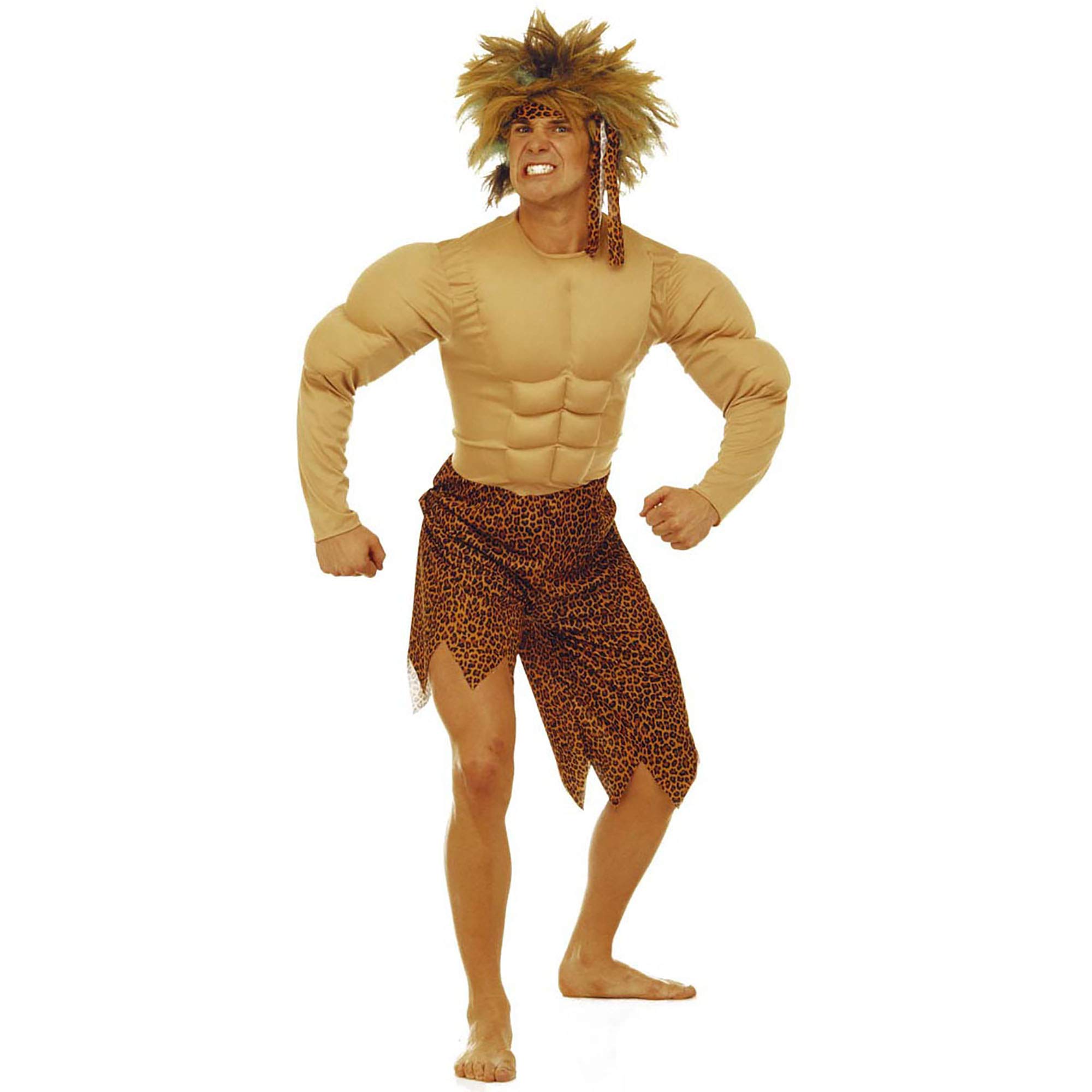 Milano Party Fashion - Jungle Man Costume | Stone Age Neanderthal Outfit for Halloween, Carnival & Cosplay | Premium Fancy Dress for Men