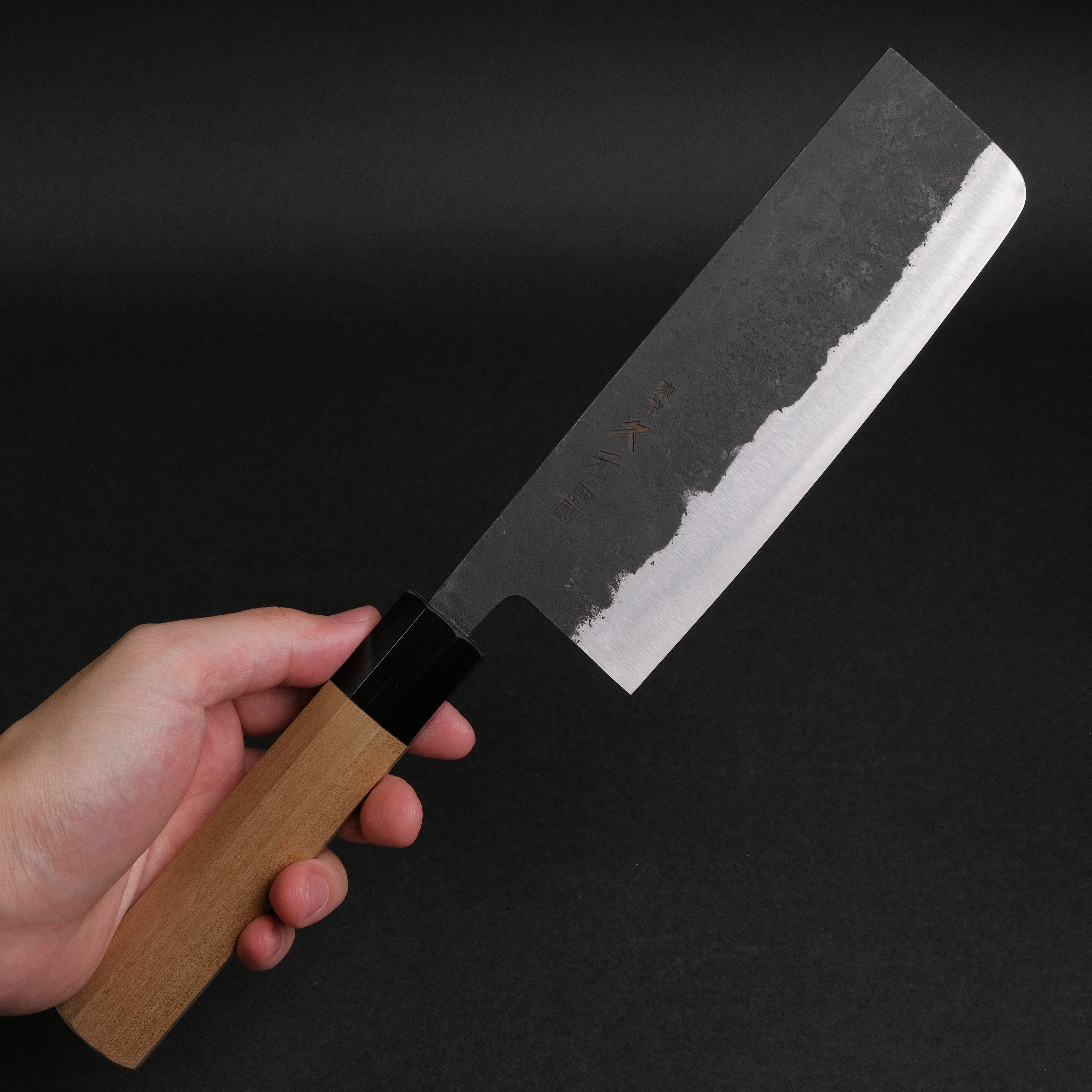 Premium Japanese Nakiri Knife - Morihei Hisamoto Kurouchi White #1 Steel 165mm with Ho Wood Handle - Perfect for Vegetable Chopping, Slicing & Precision Kitchen Tasks