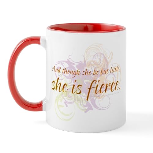 White/Red Inside - She Is Fierce Swirl Mug